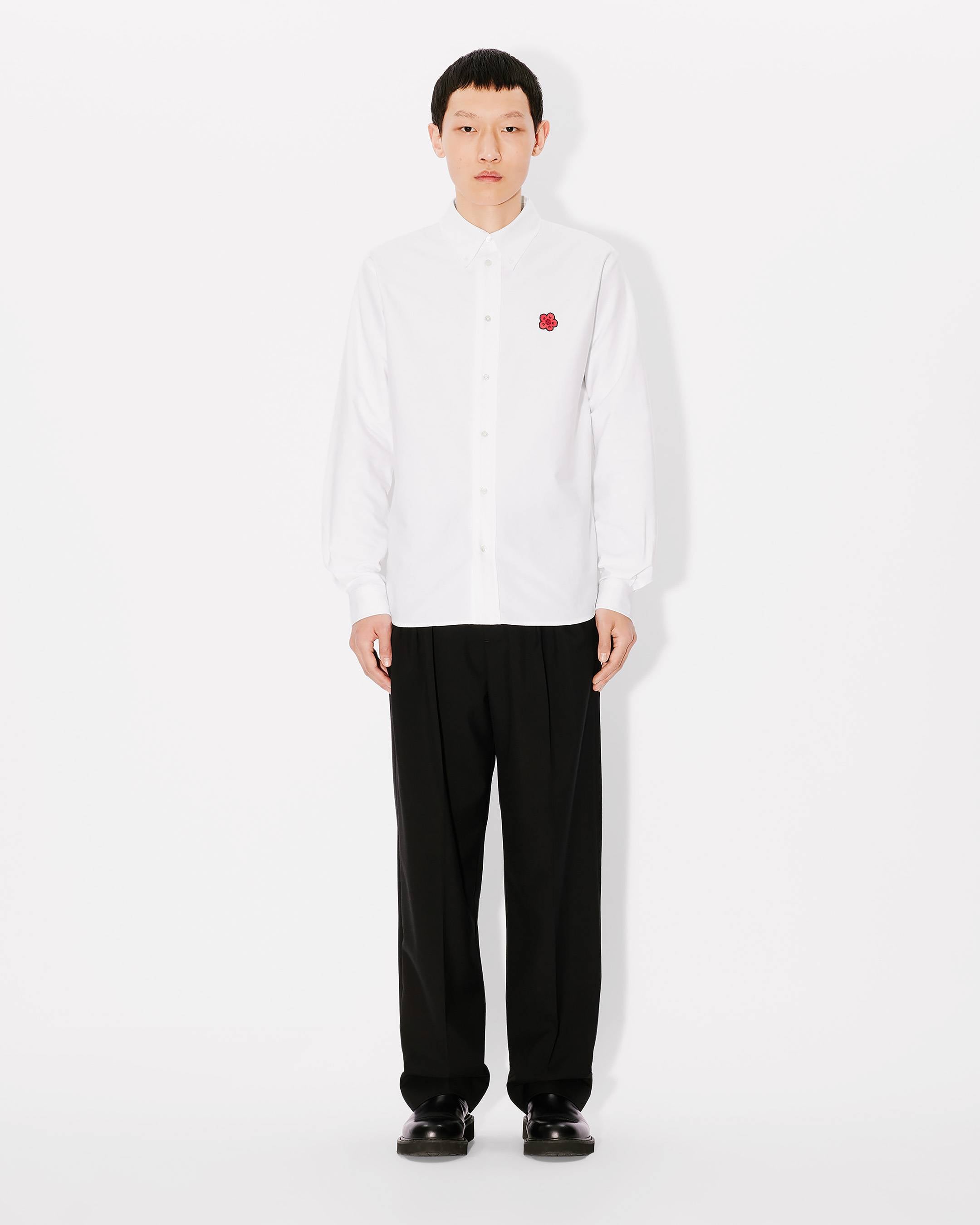 Kenzo Boke Flower Embroidered Shirt In Oxford Cotton
