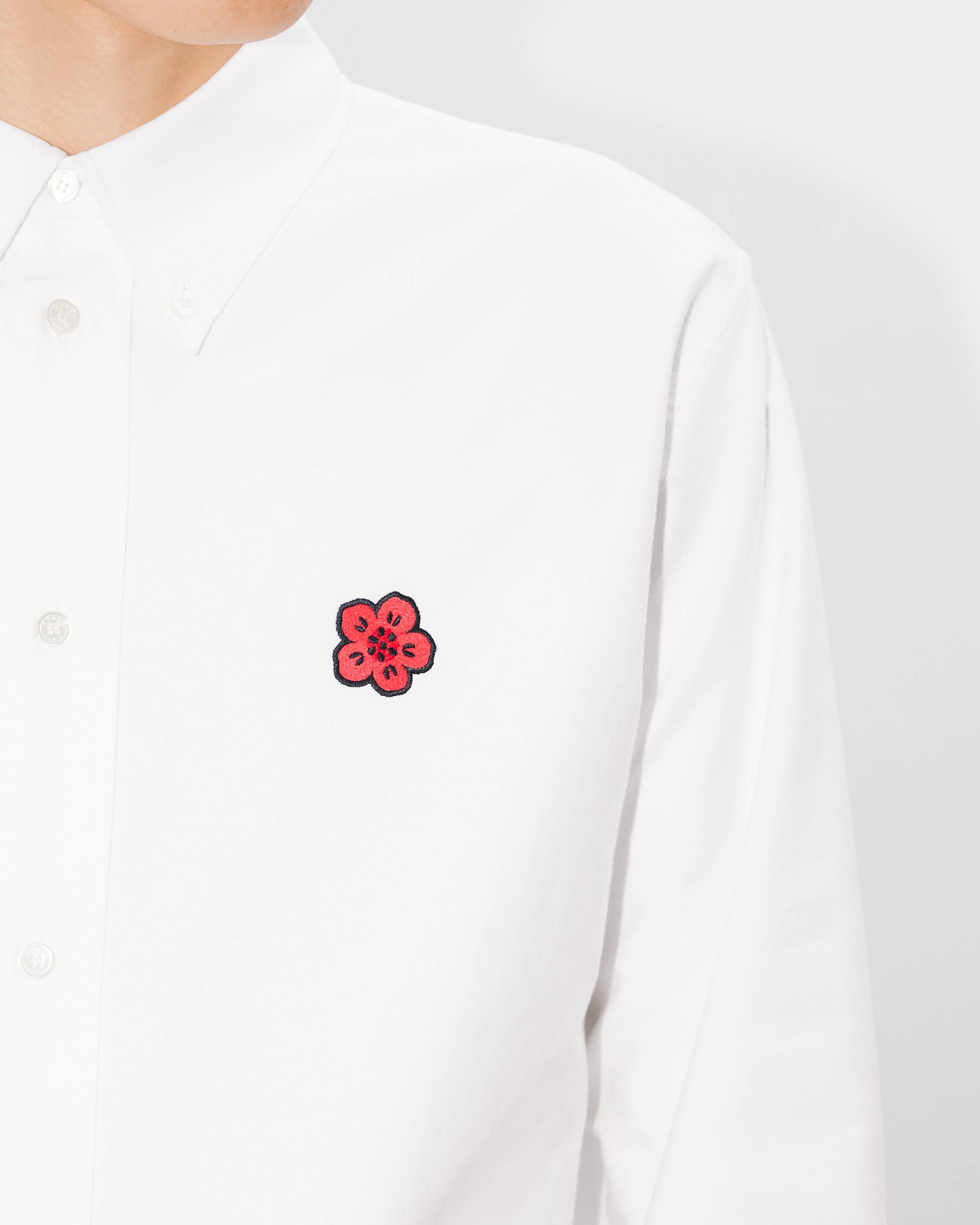 Kenzo Boke Flower Embroidered Shirt In Oxford Cotton