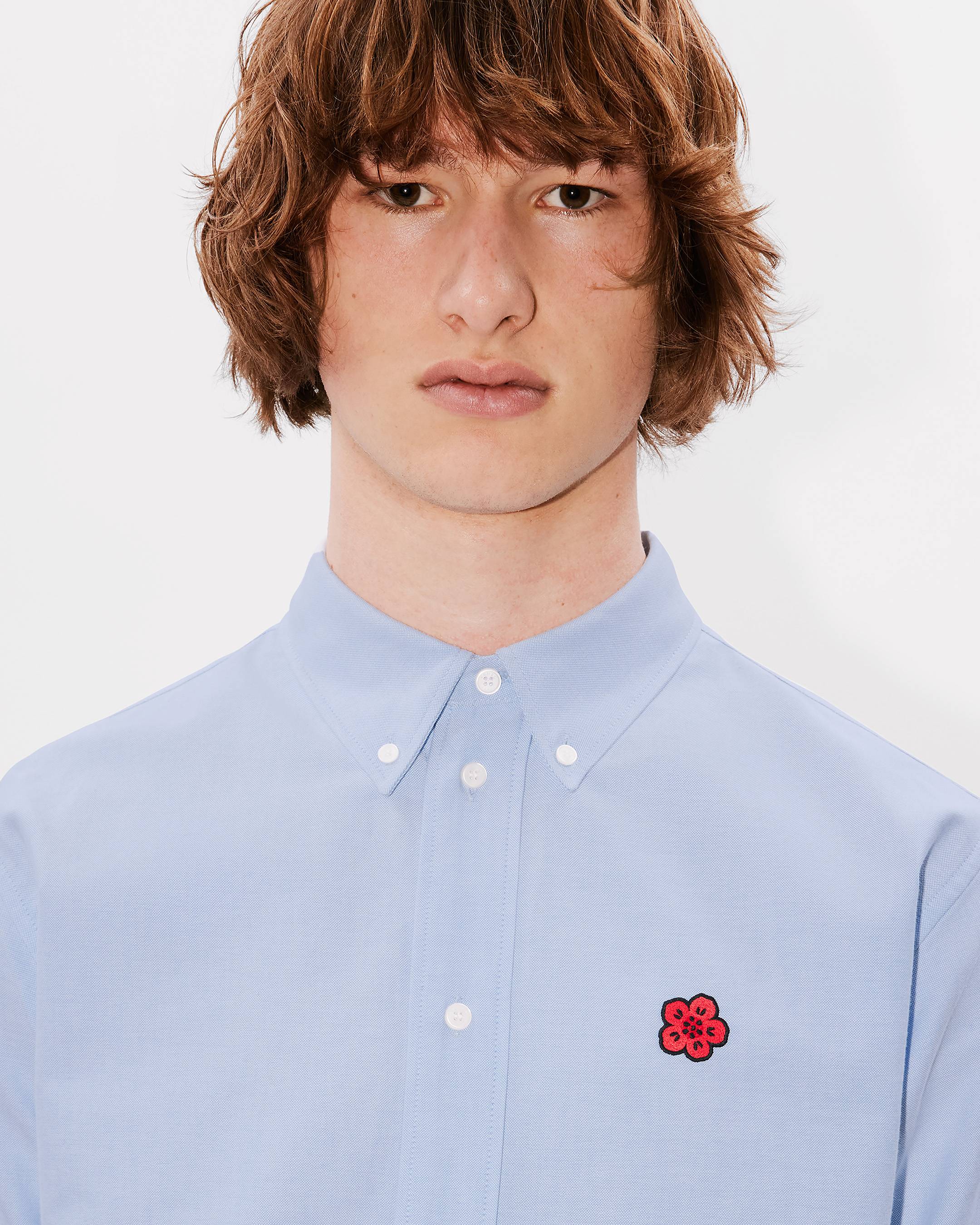 Kenzo Boke Flower Embroidered Shirt In Oxford Cotton