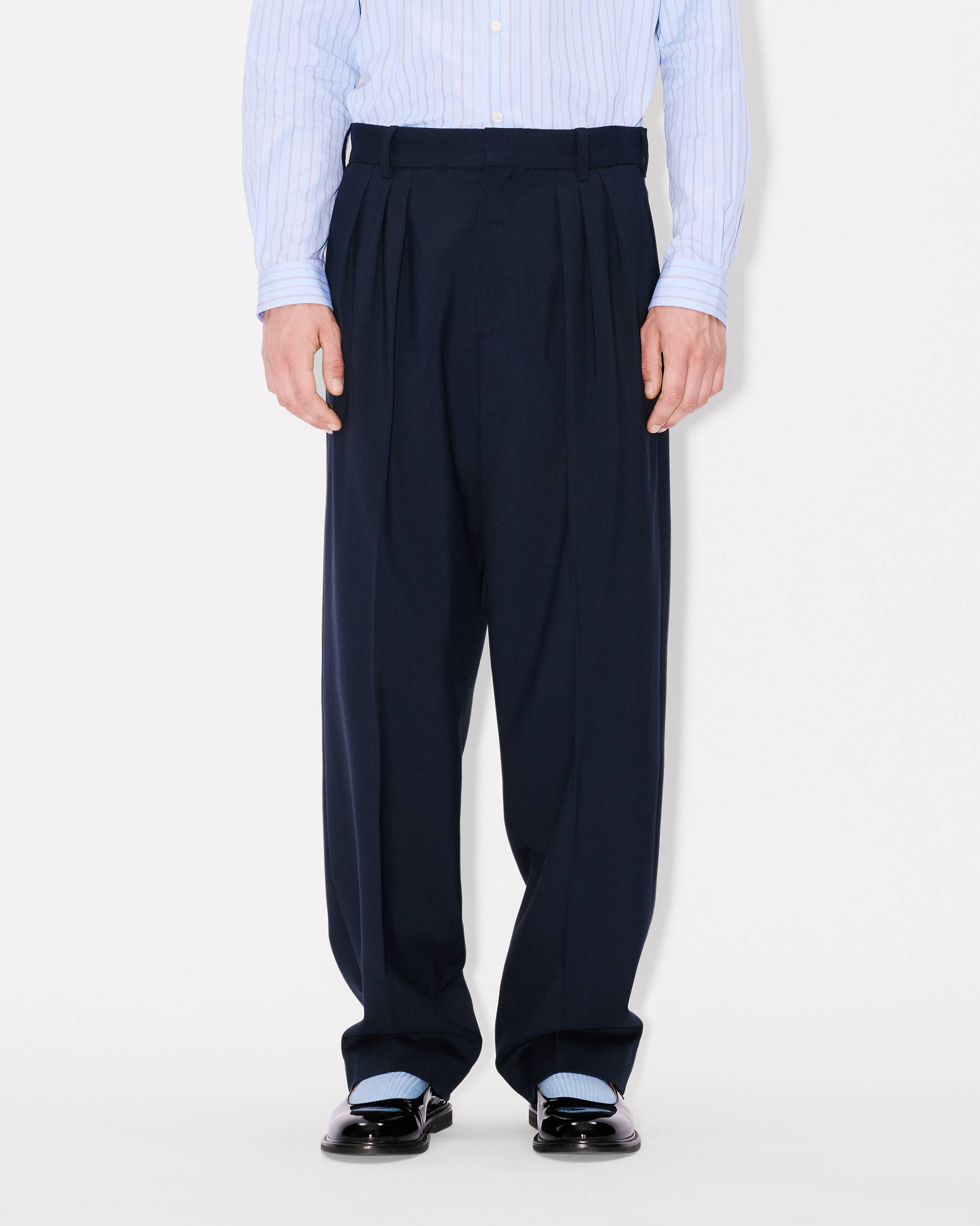 Kenzo Pleated Tailored Pants In Virgin Wool