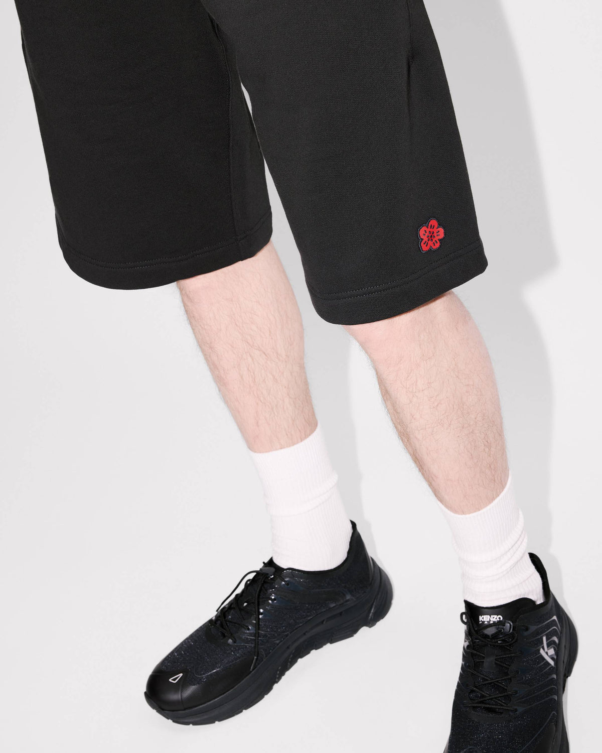 Kenzo Boke Flower Embroidered Shorts In Cotton