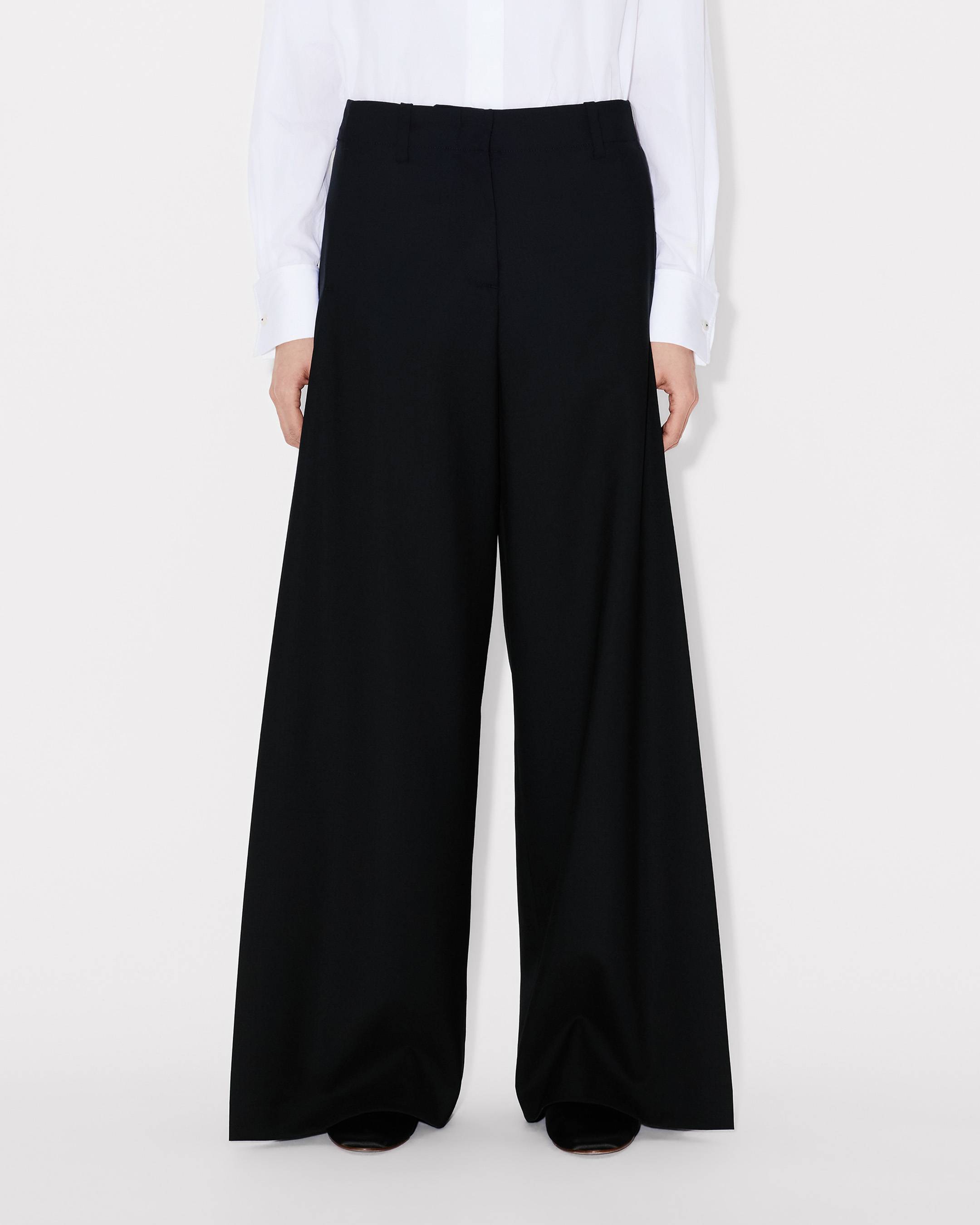 Kenzo Wide Leg Pants In Virgin Wool Women's