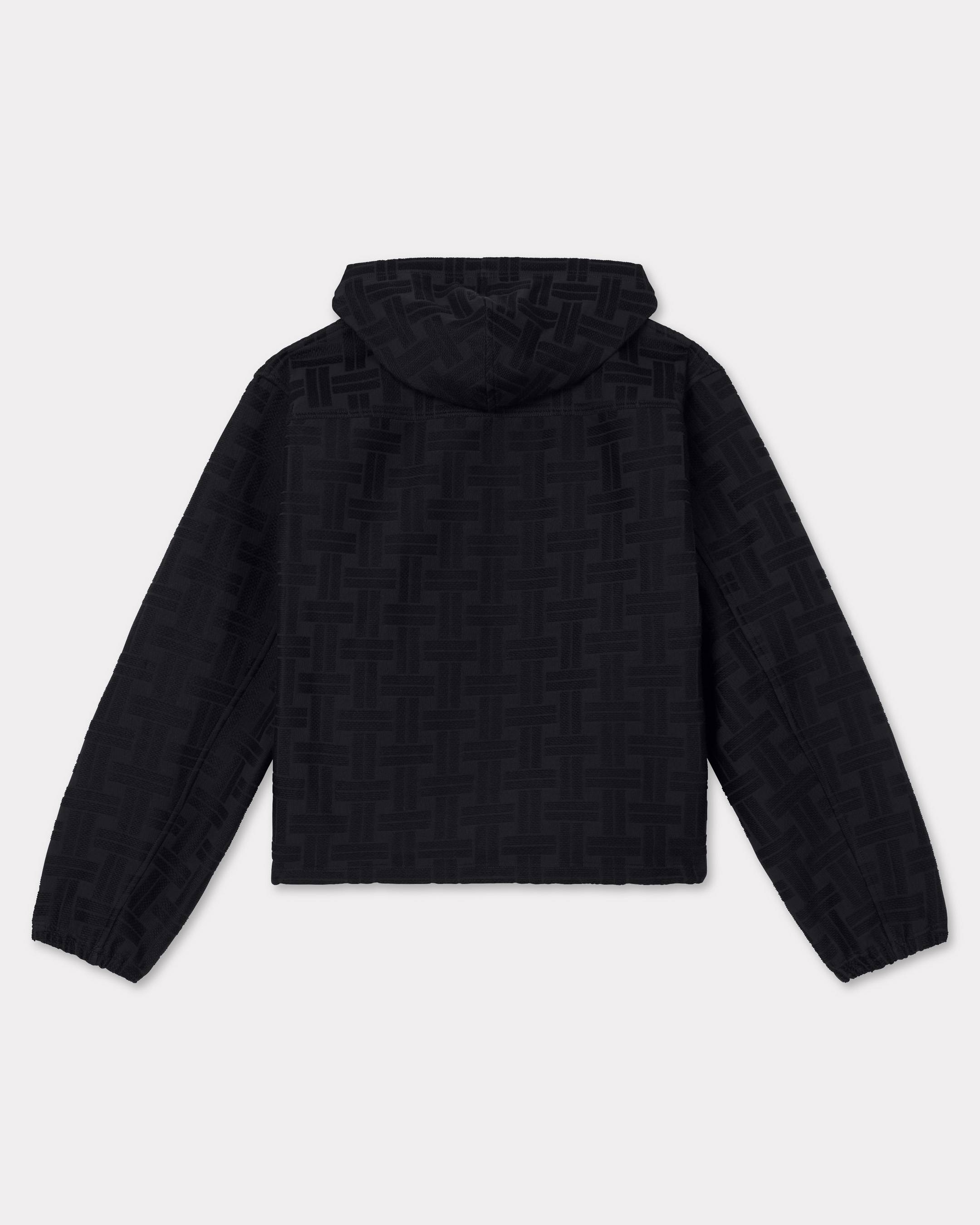 Kenzo Weave Hooded Overshirt In Cotton Jacquard