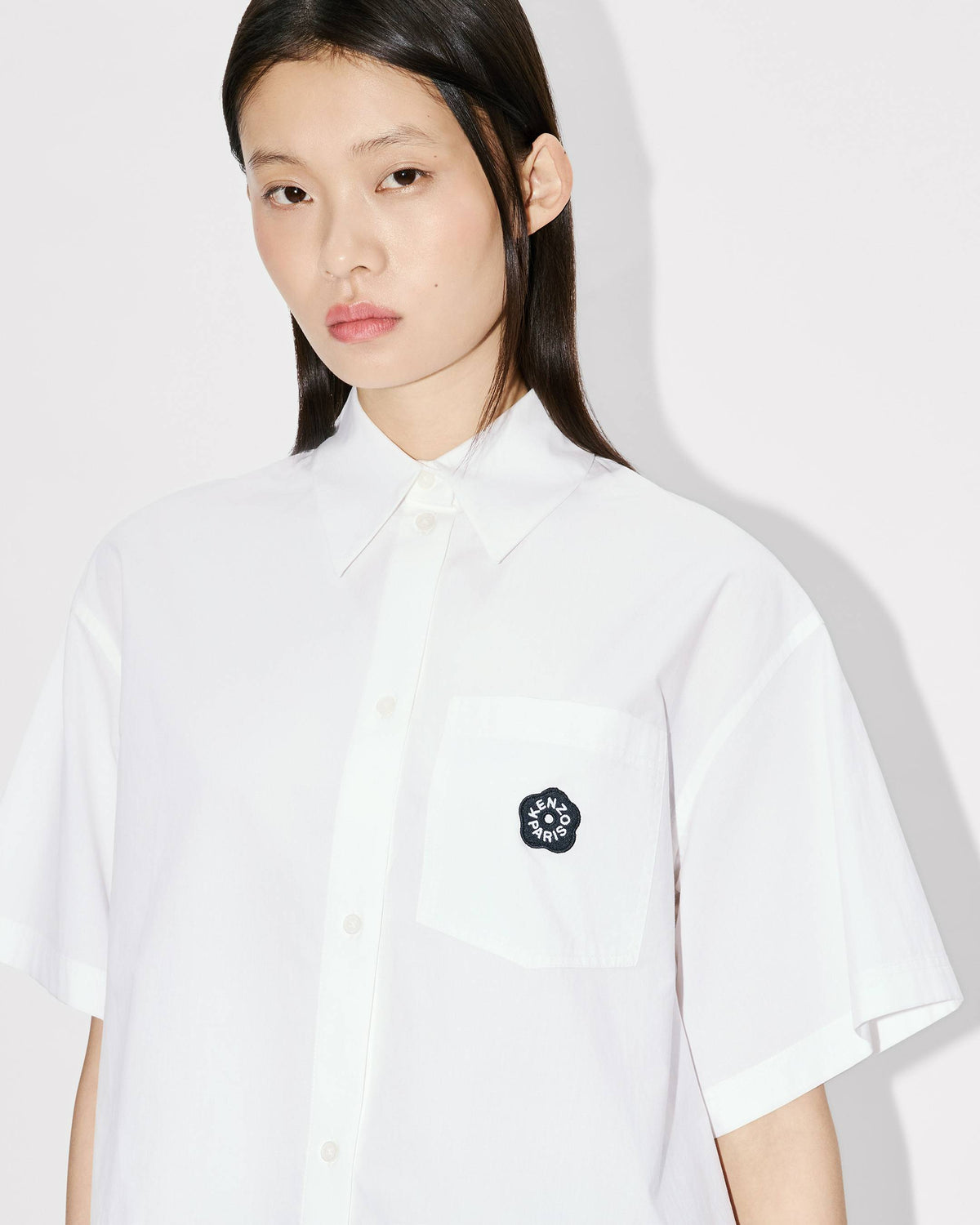 Kenzo Boke Flower 20 Short Dropped Shoulders Shirt In Cotton Poplin Women's