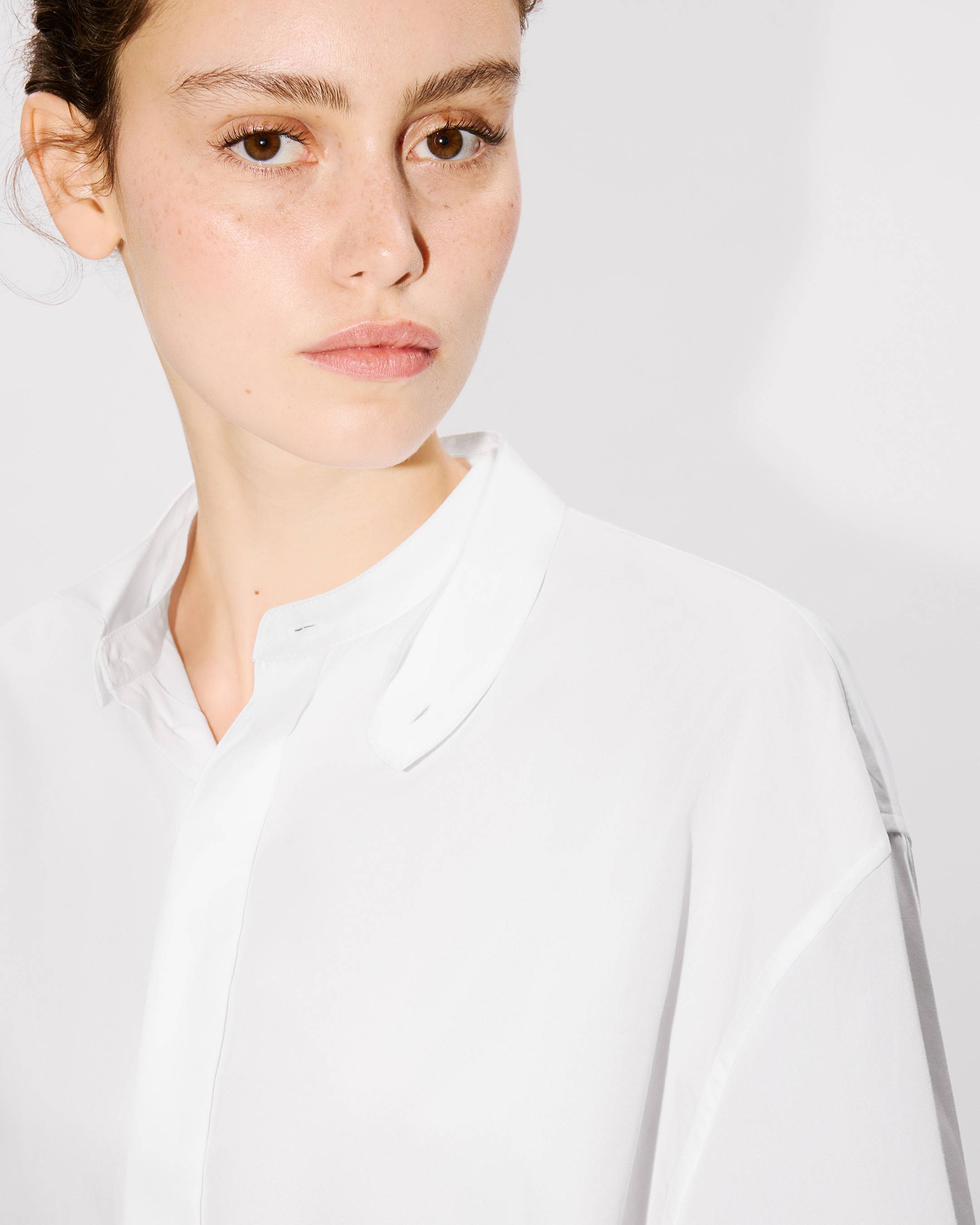 Kenzo Stand Collar Oversized Shirt In Cotton Poplin Women's