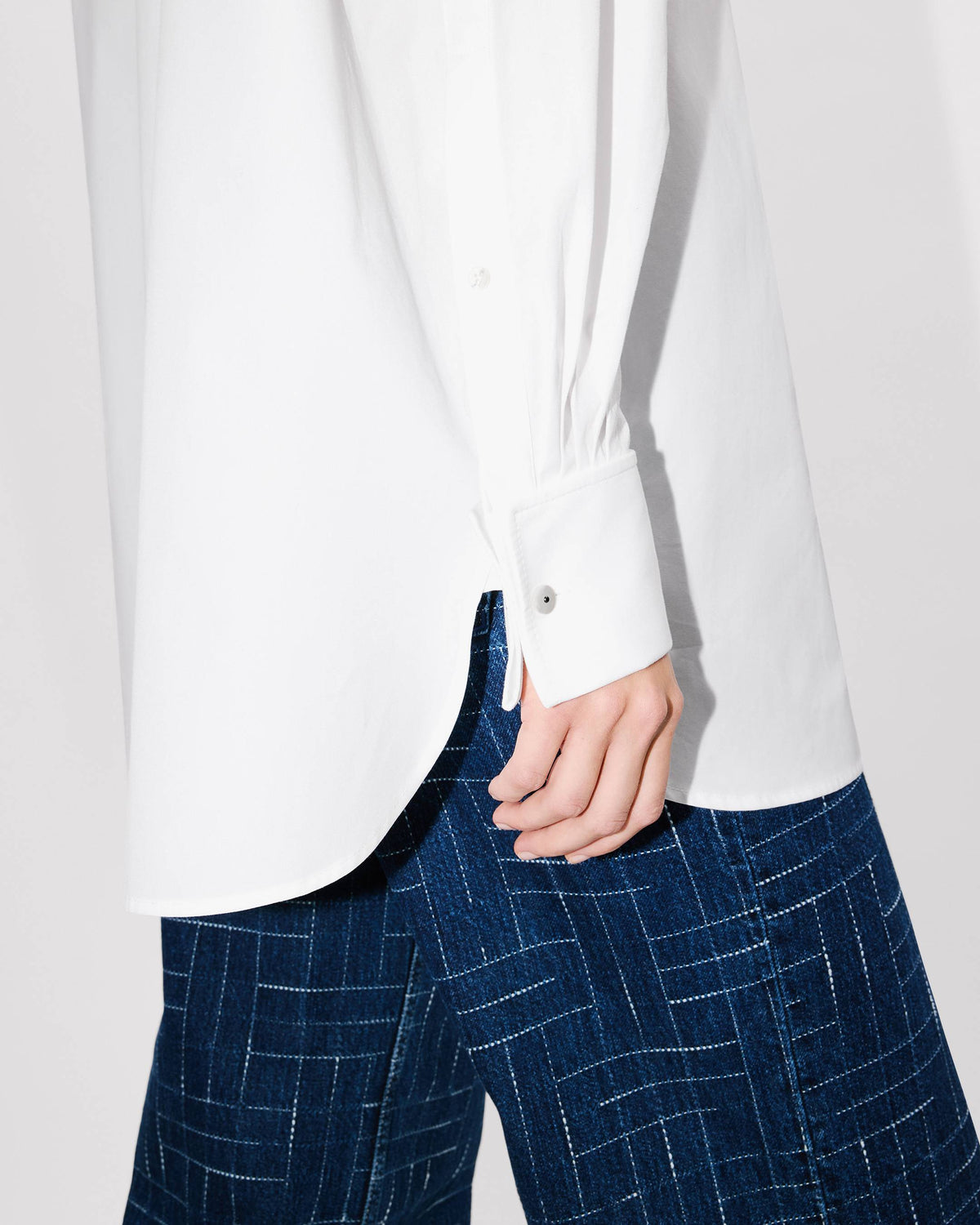 Kenzo Stand Collar Oversized Shirt In Cotton Poplin Women's