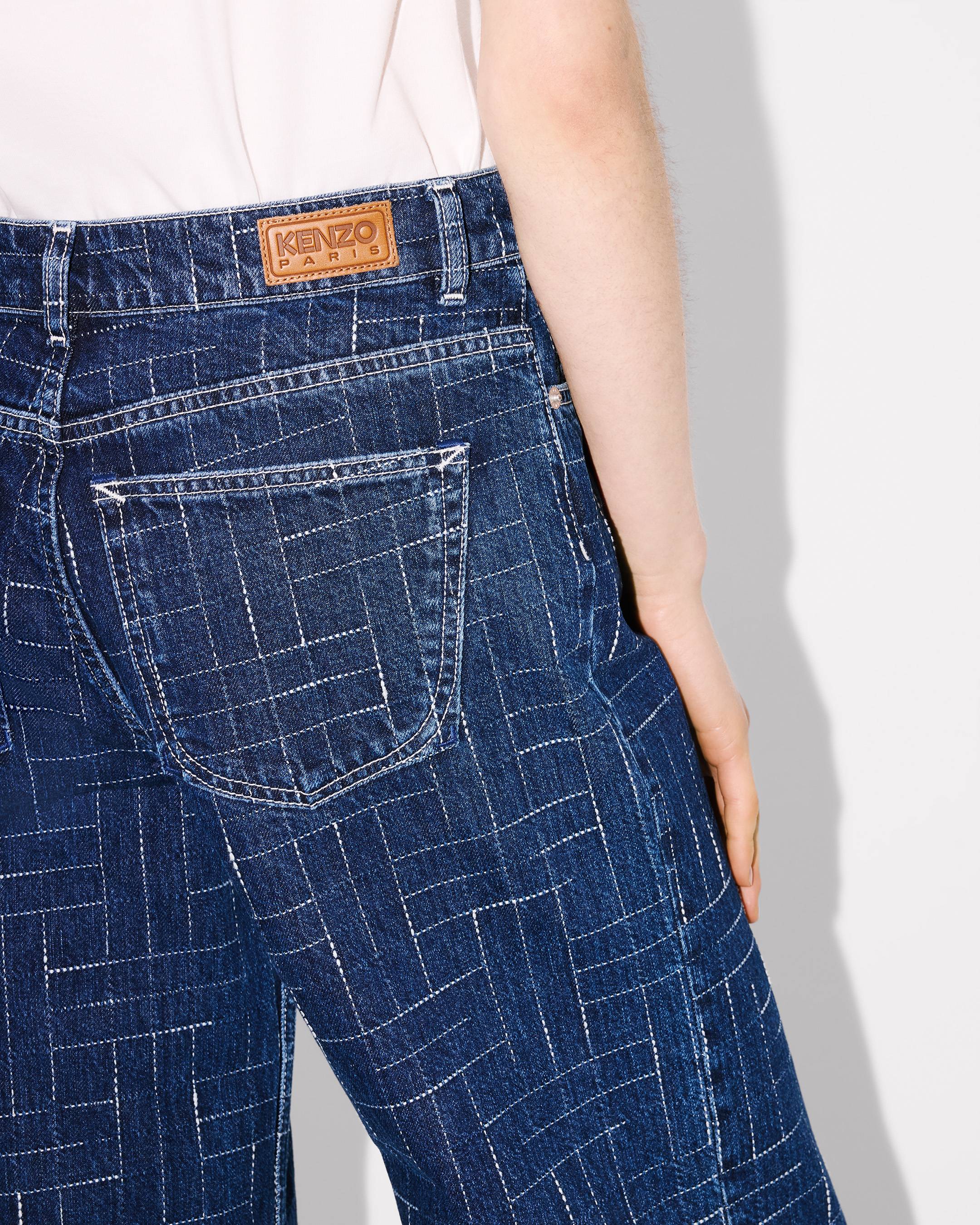 Kenzo Weave Ayame Wide Pants In Japanese Denim Women's