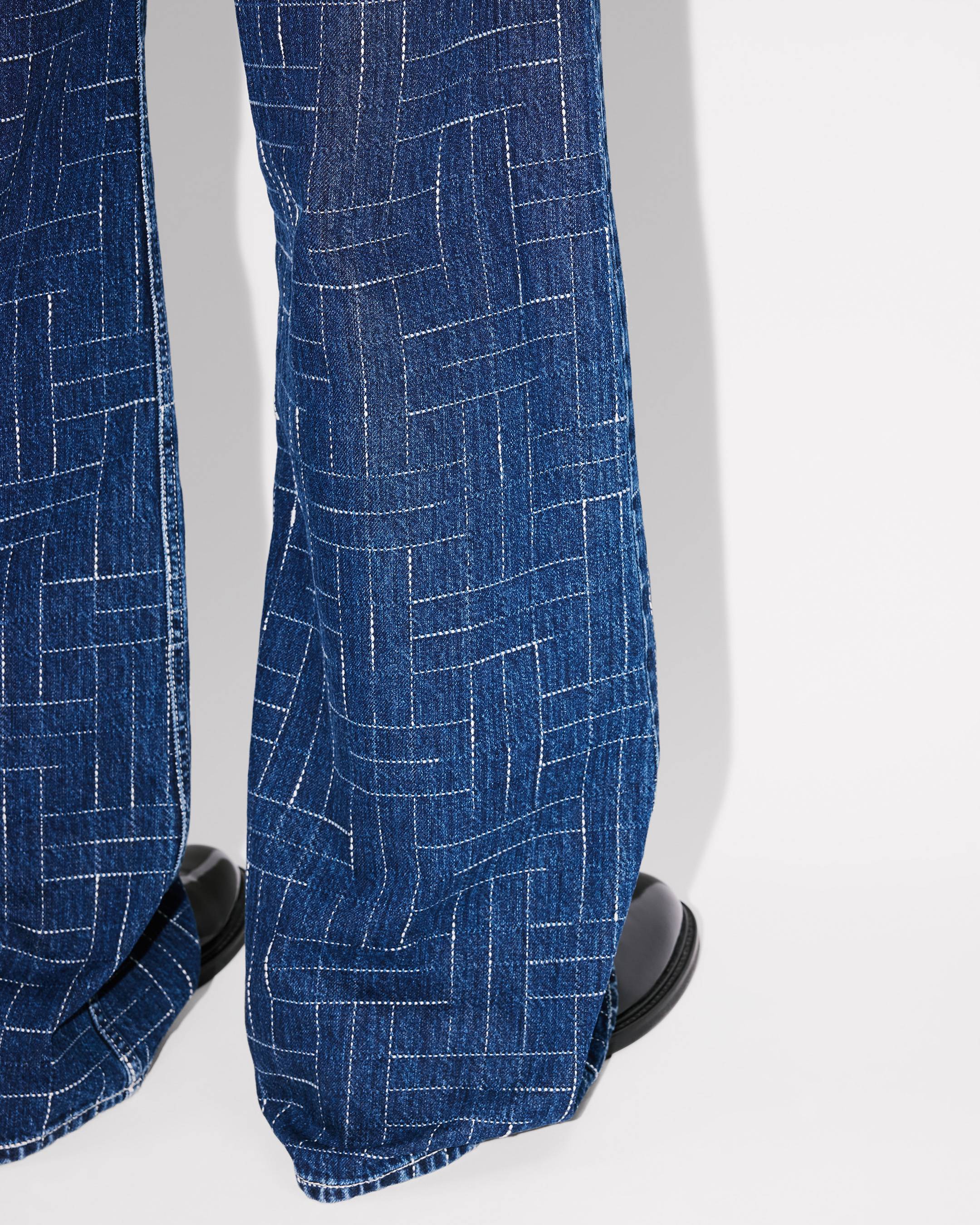 Kenzo Weave Ayame Wide Pants In Japanese Denim Women's