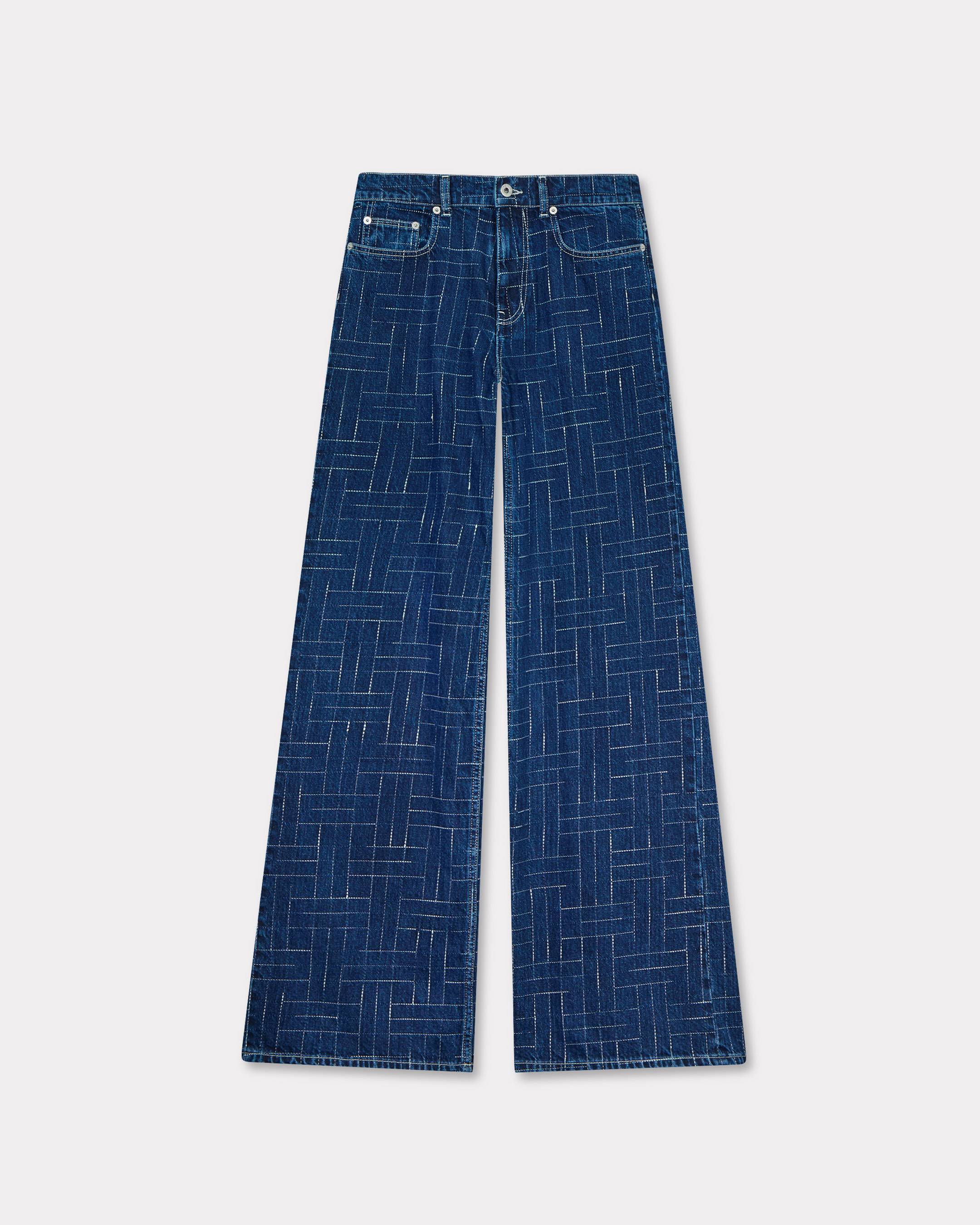 Kenzo Weave Ayame Wide Pants In Japanese Denim Women's
