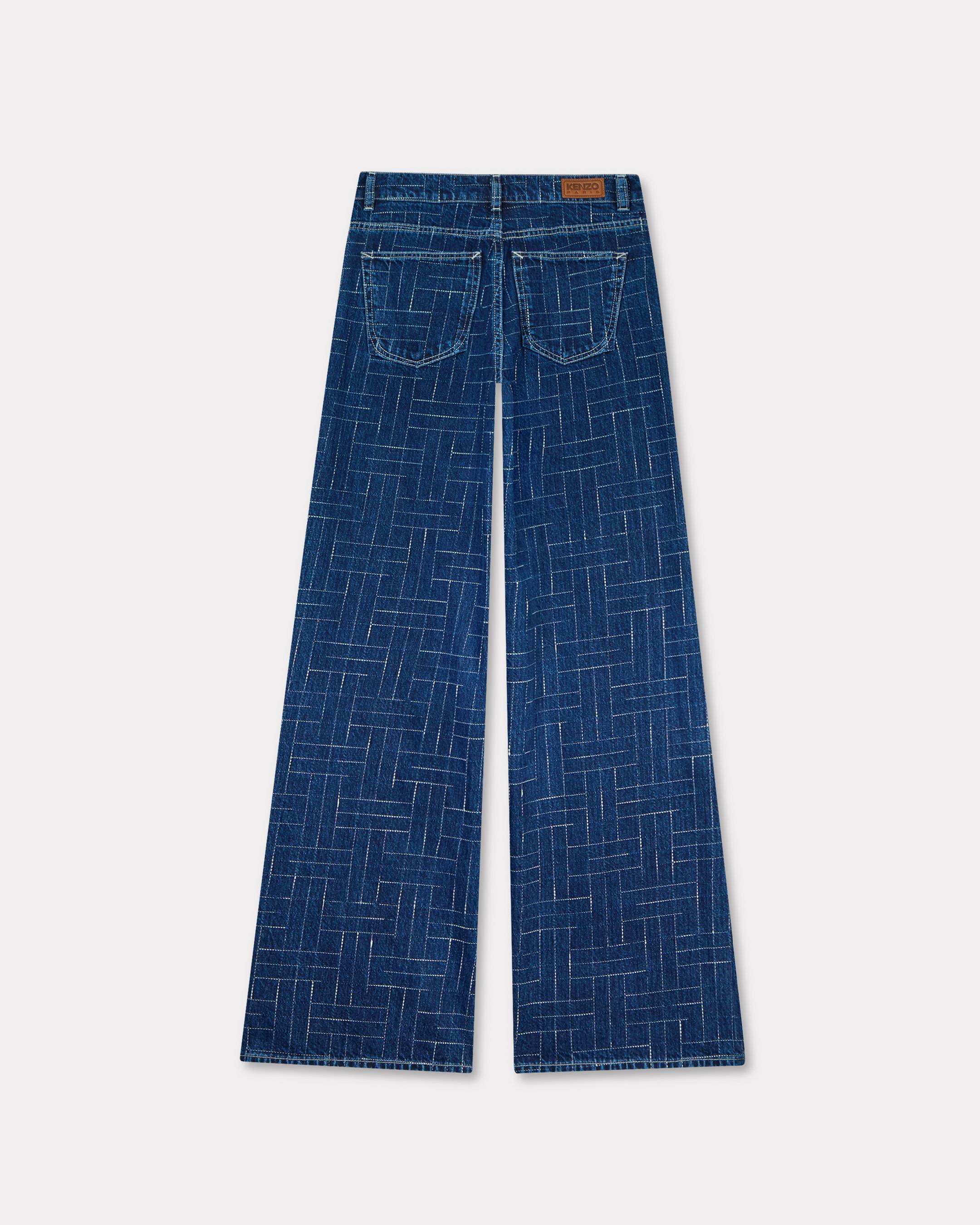 Kenzo Weave Ayame Wide Pants In Japanese Denim Women's
