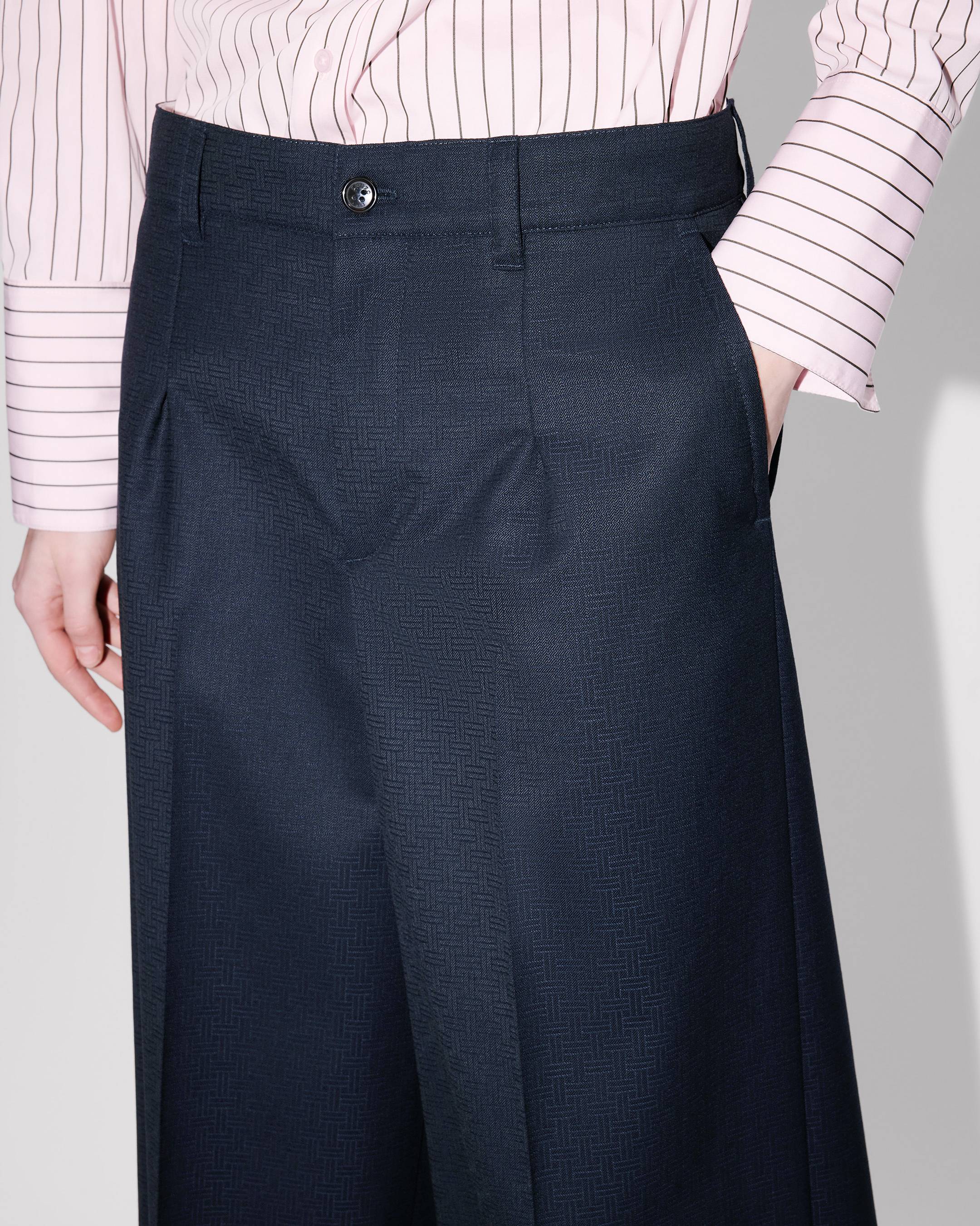 Kenzo Weave Wide Leg Pants In Wool Jacquard Women's