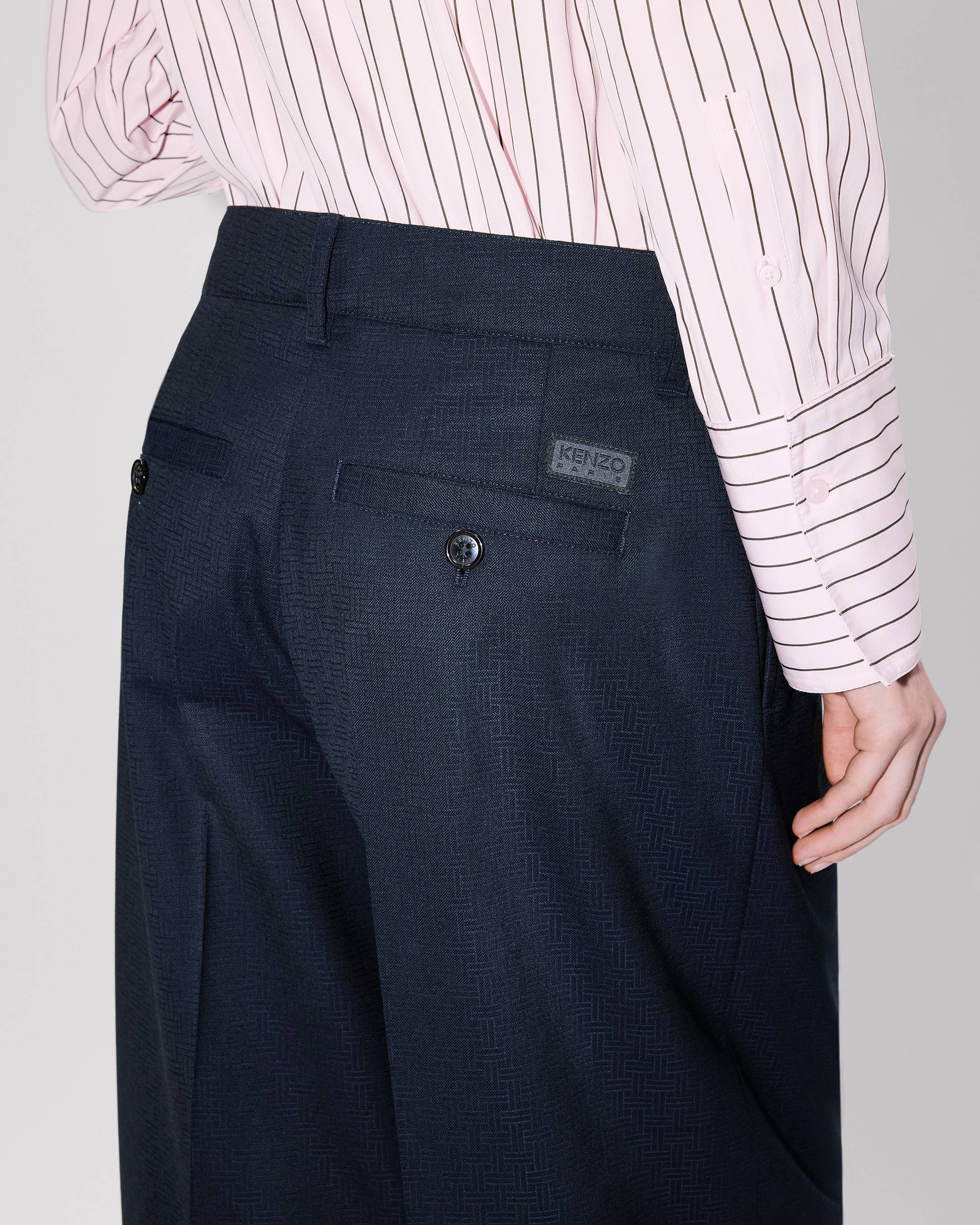 Kenzo Weave Wide Leg Pants In Wool Jacquard Women's