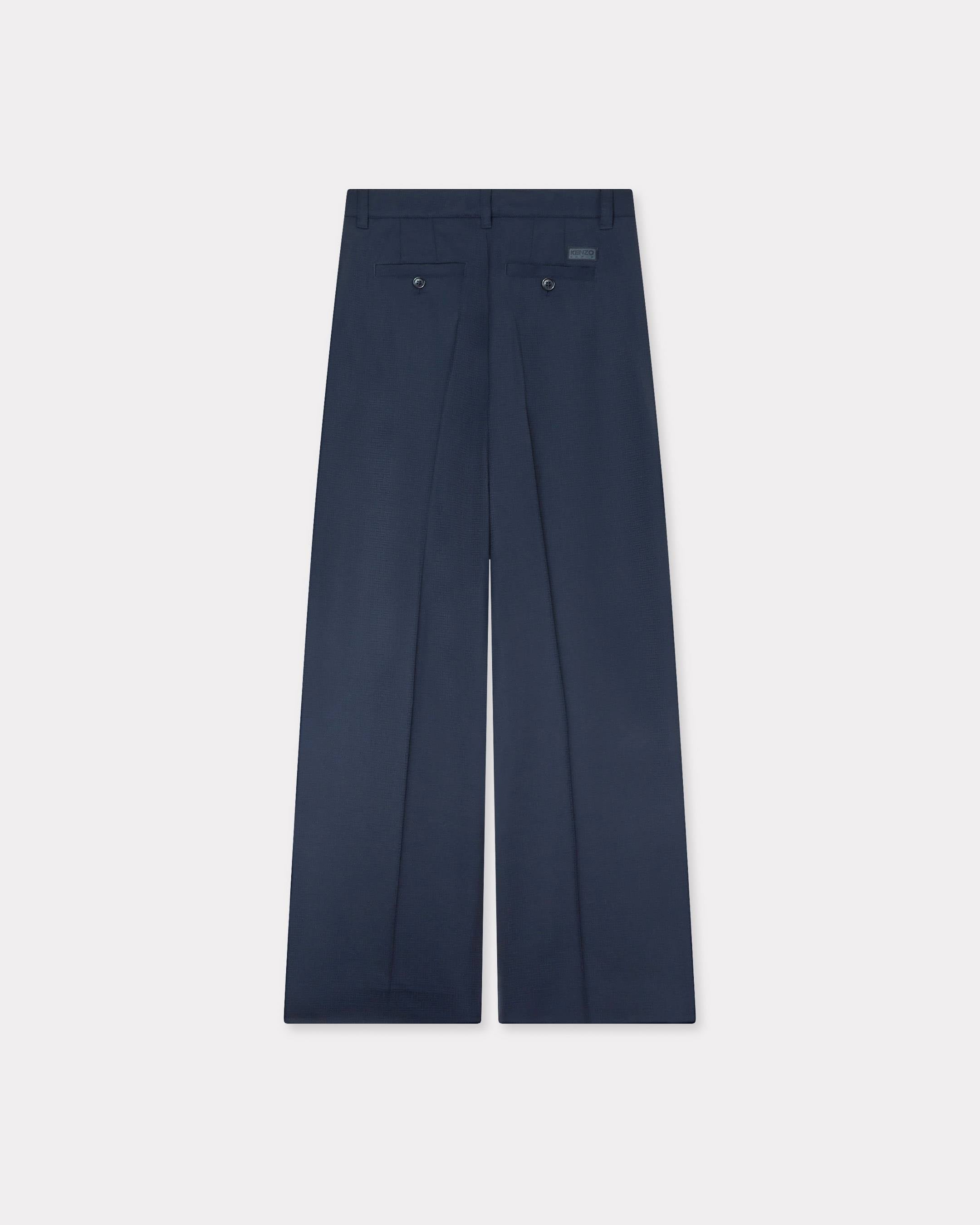 Kenzo Weave Wide Leg Pants In Wool Jacquard Women's