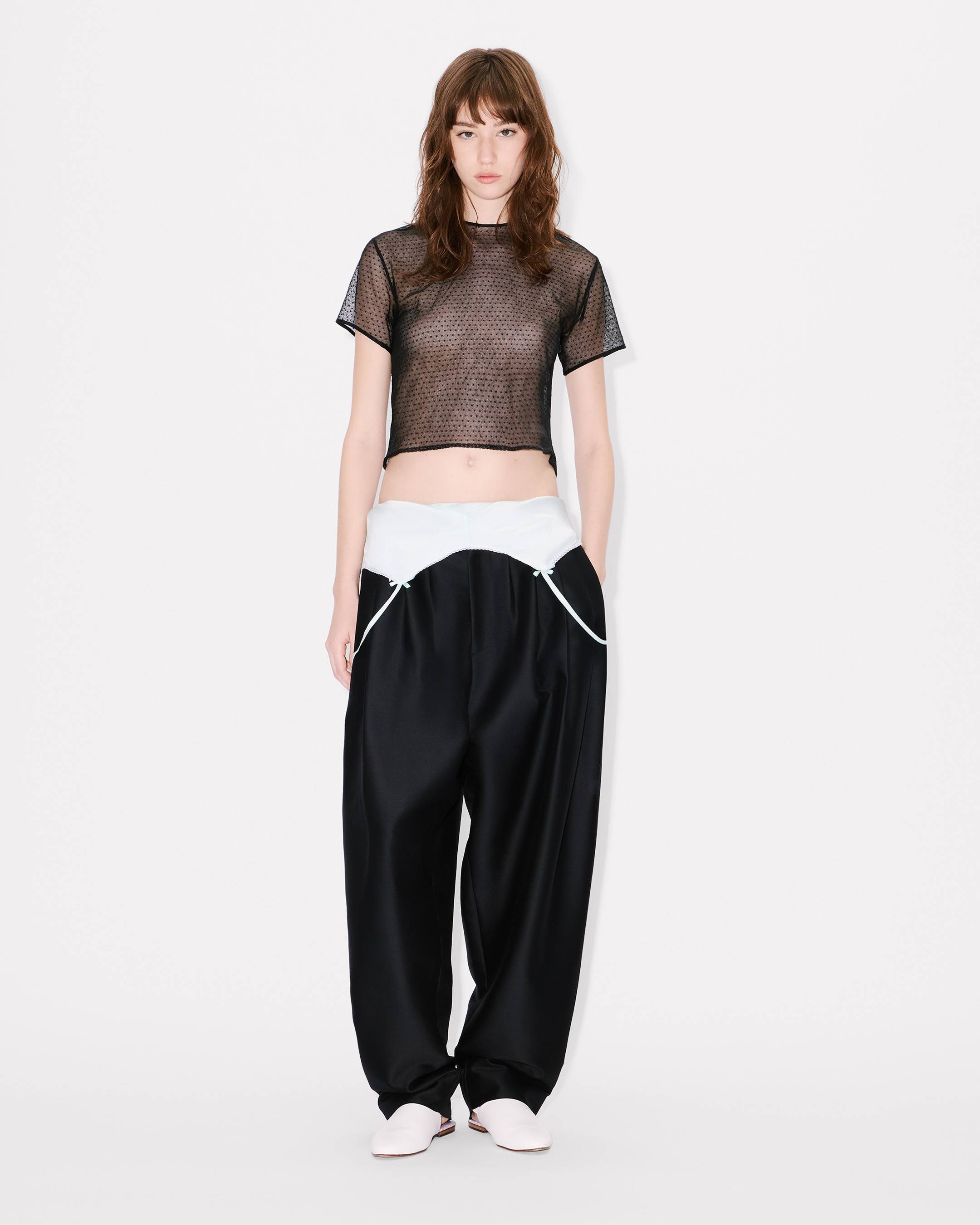 Kenzo Tailored Plaited Pants In Virgin Wool And Silk Women's