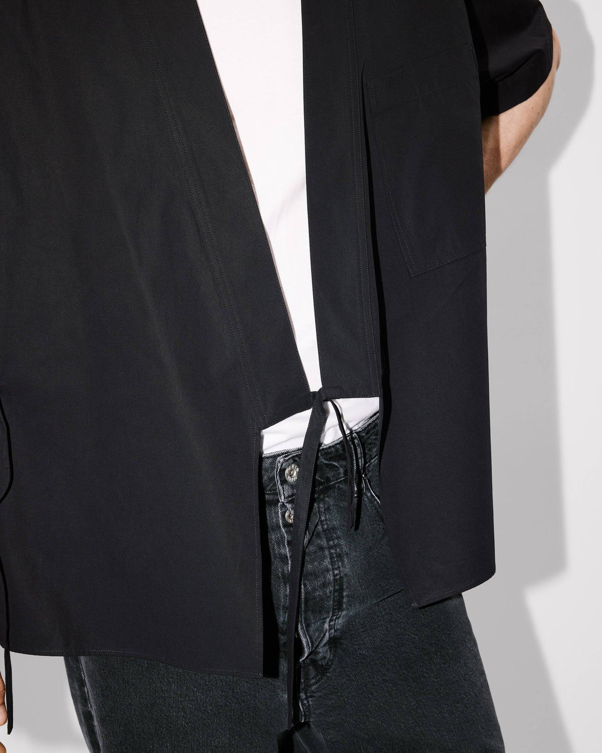 Kenzo Kimono Short Sleeve Shirt In Cotton Poplin