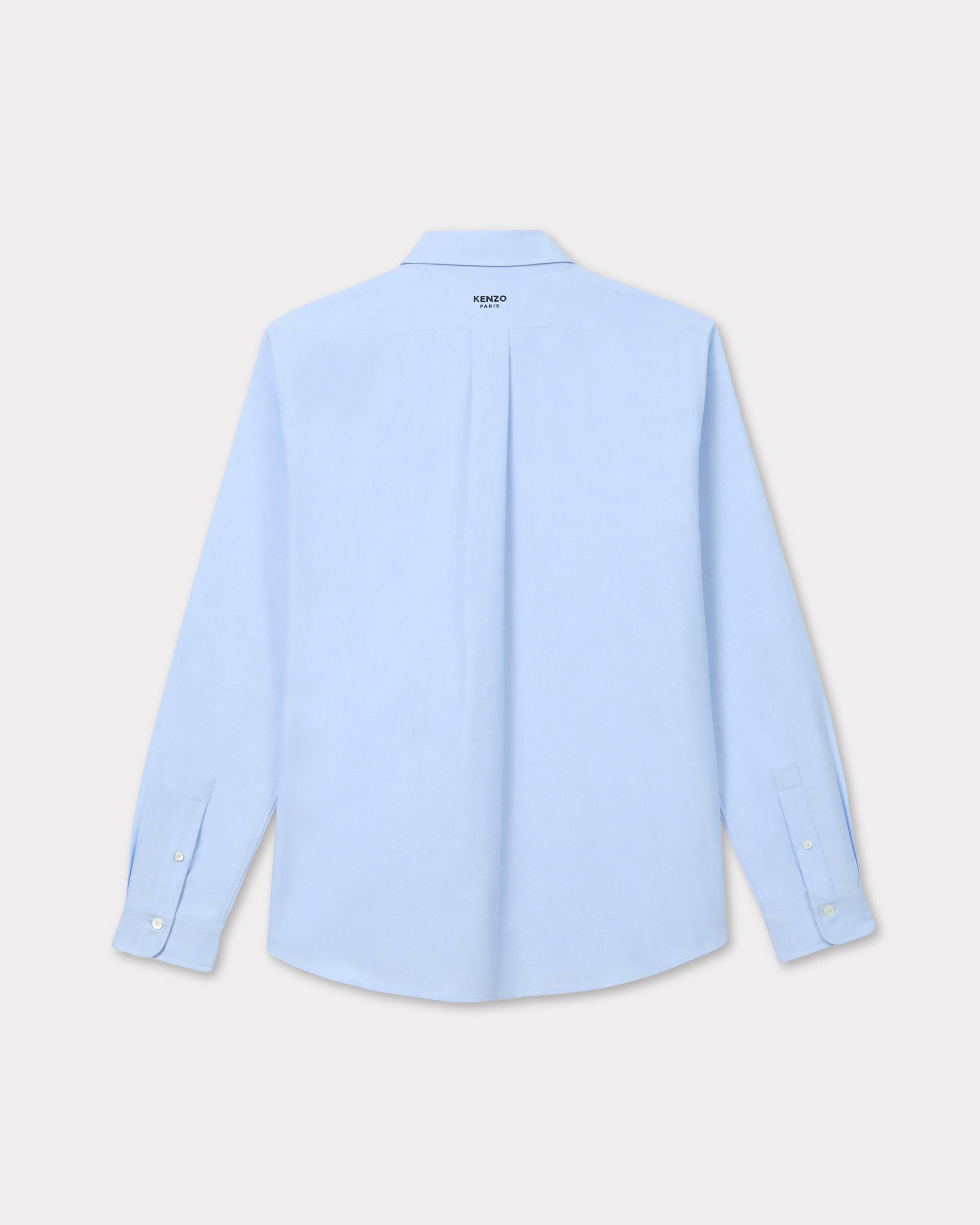 Kenzo Boke Flower Embroidered Casual Shirt In Cotton Oxford