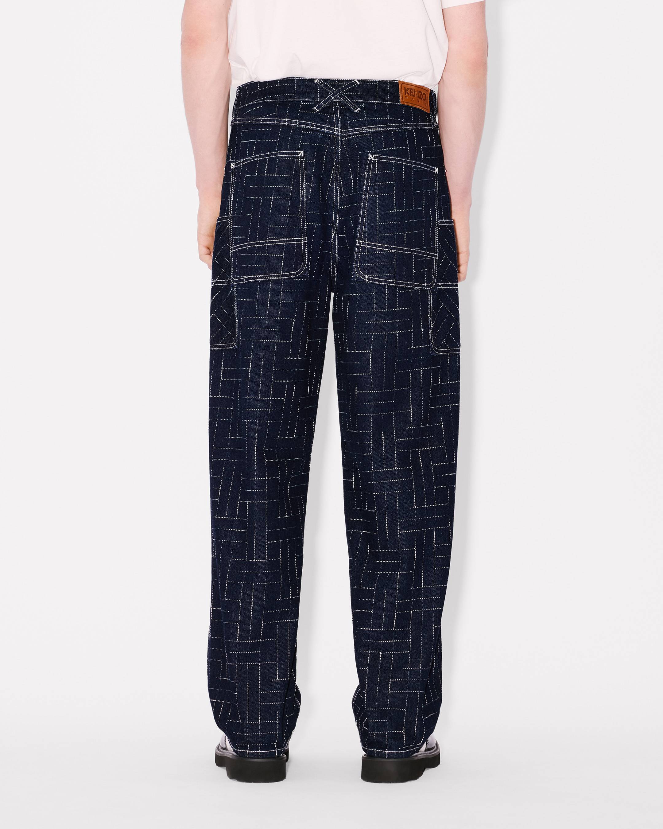 Kenzo Weave Cargo Monkey Fit Jeans In Japanese Denim