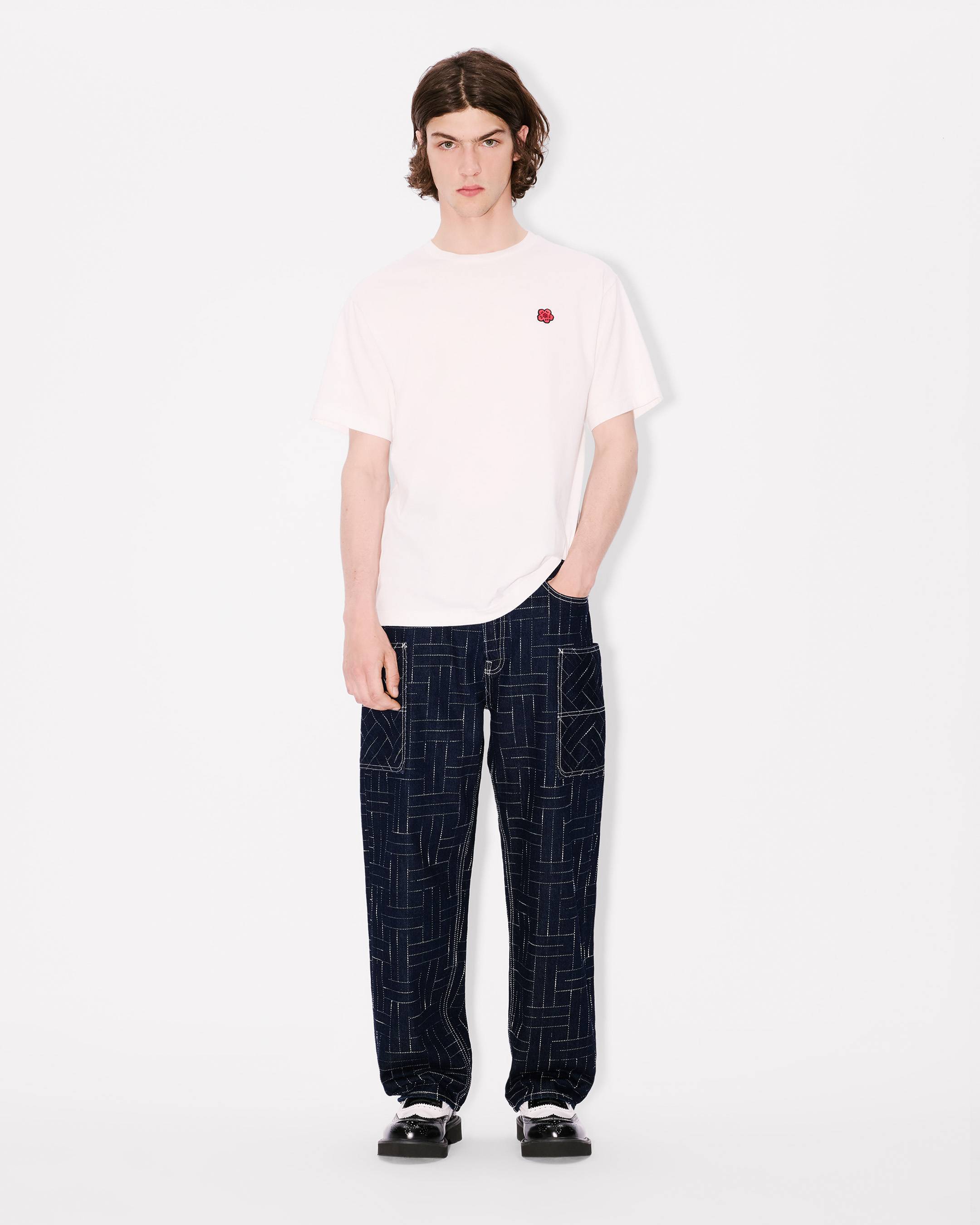 Kenzo Weave Cargo Monkey Fit Jeans In Japanese Denim