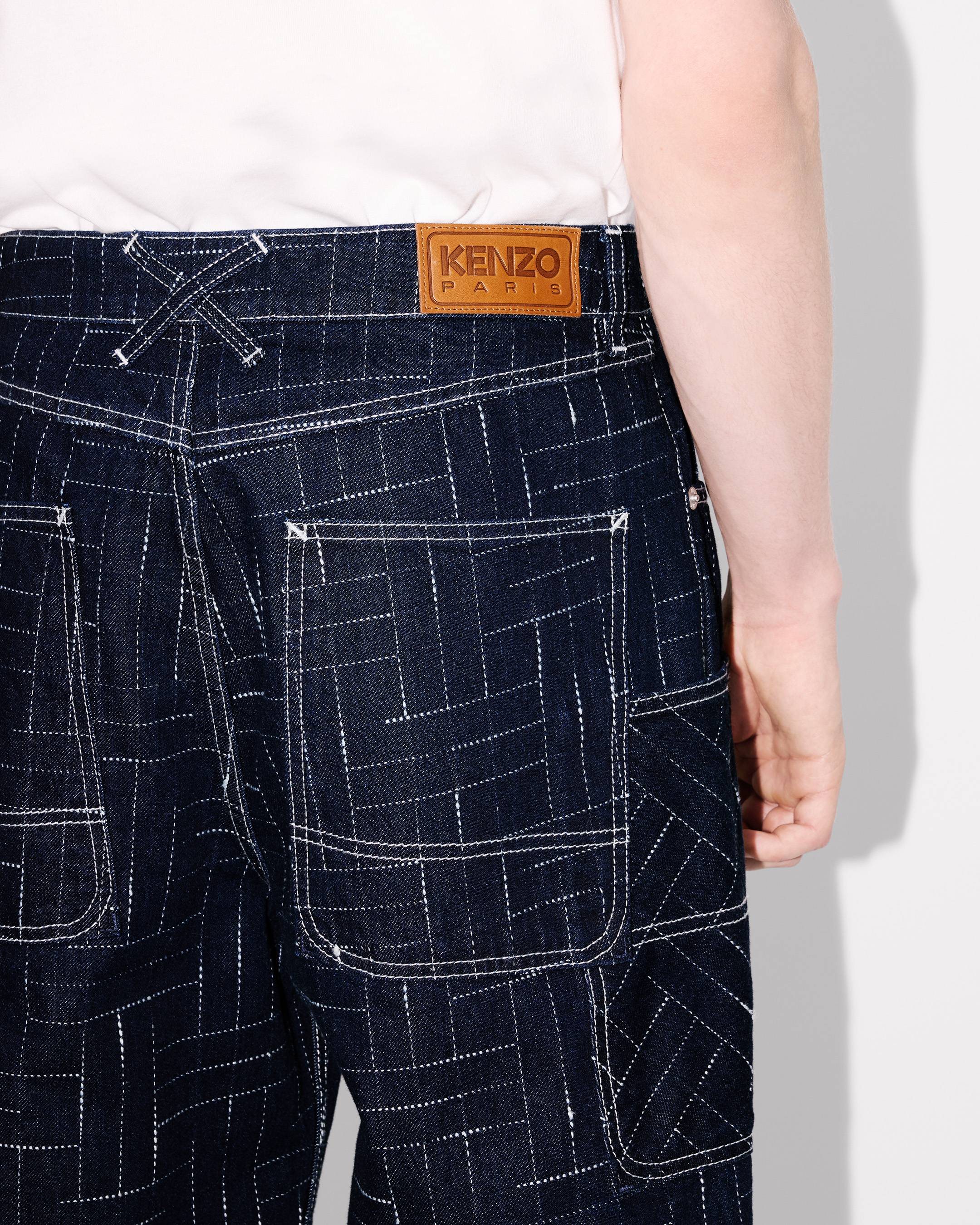 Kenzo Weave Cargo Monkey Fit Jeans In Japanese Denim