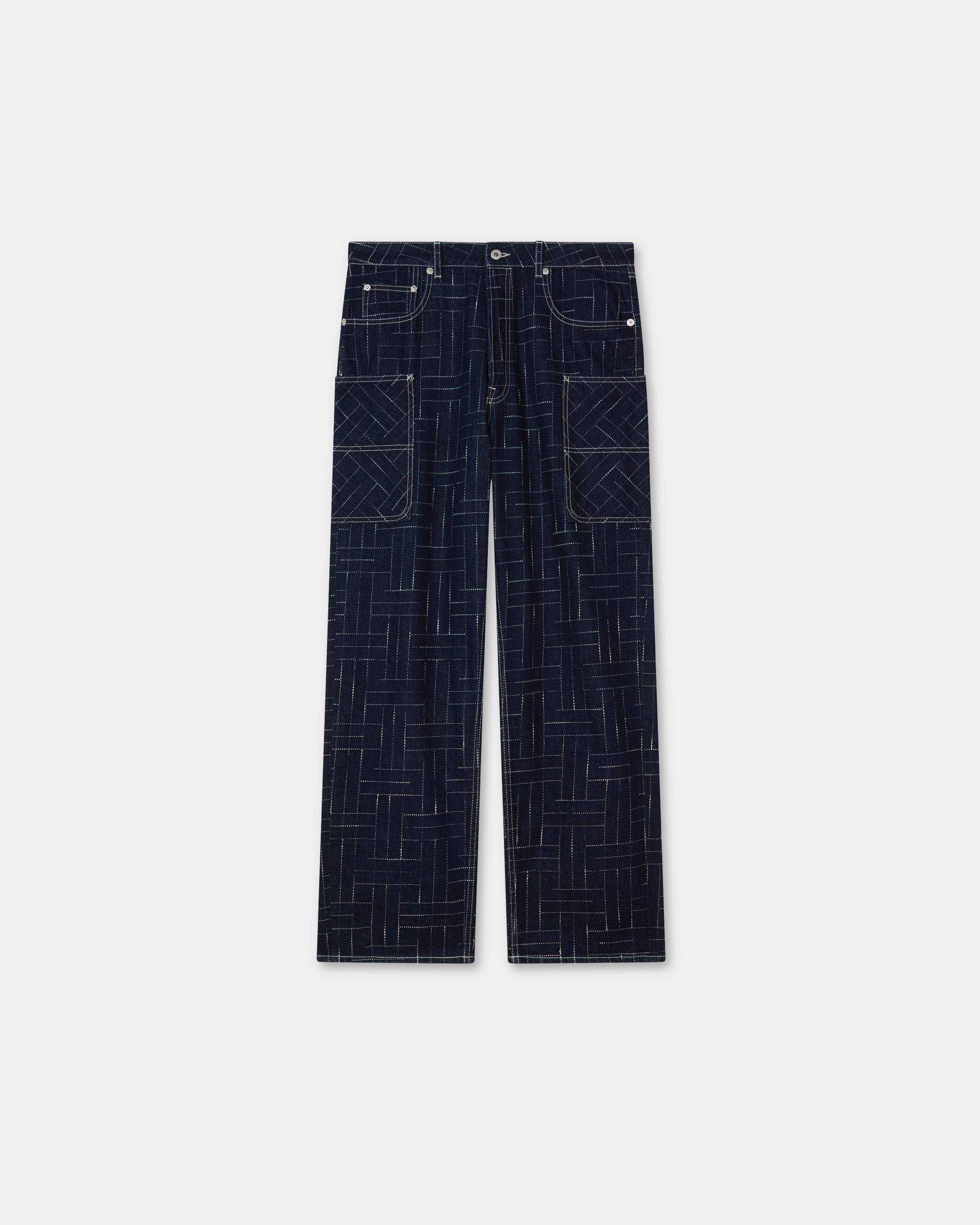 Kenzo Weave Cargo Monkey Fit Jeans In Japanese Denim
