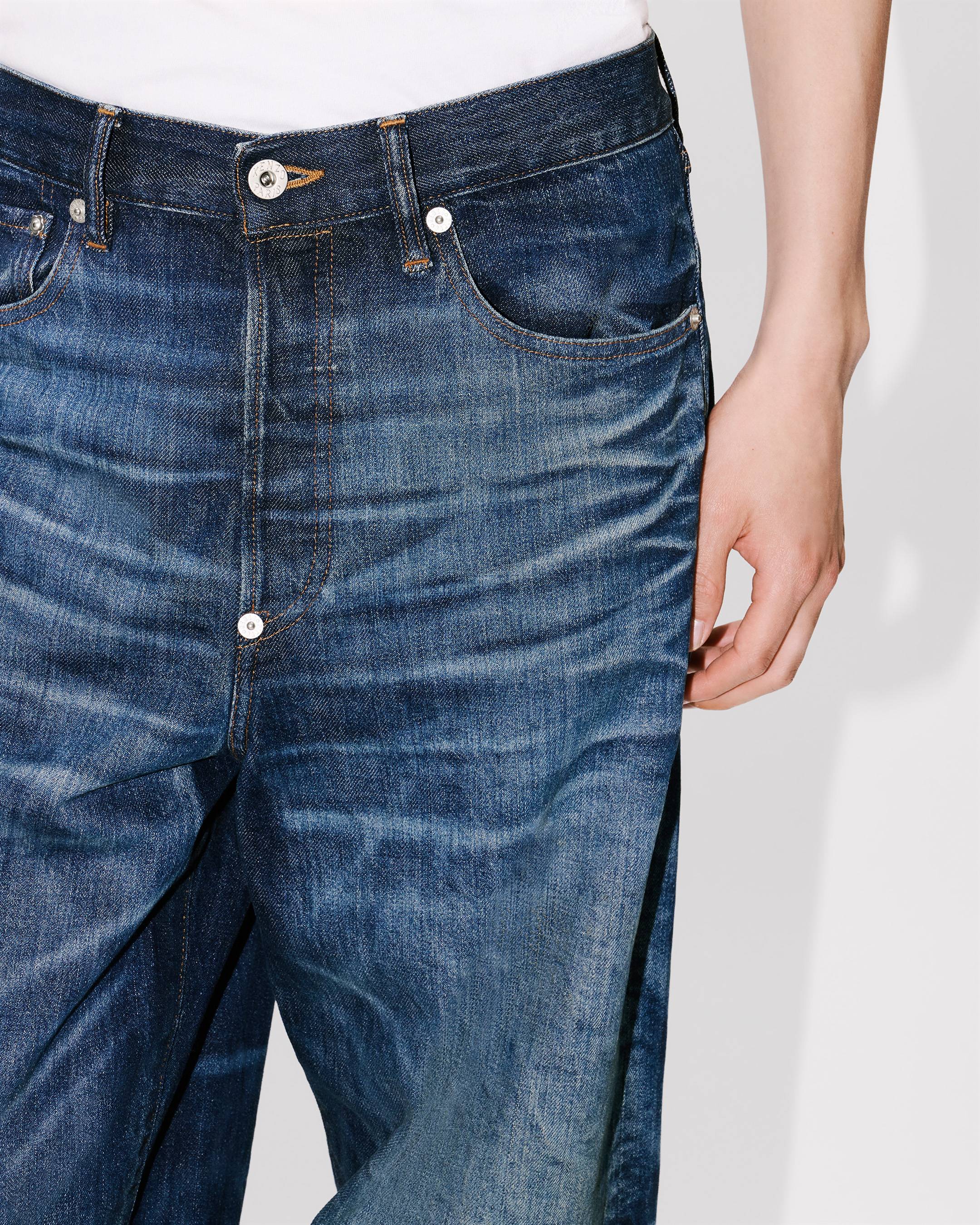 Kenzo Turn Up Wide Fit Jeans In Japanese Denim