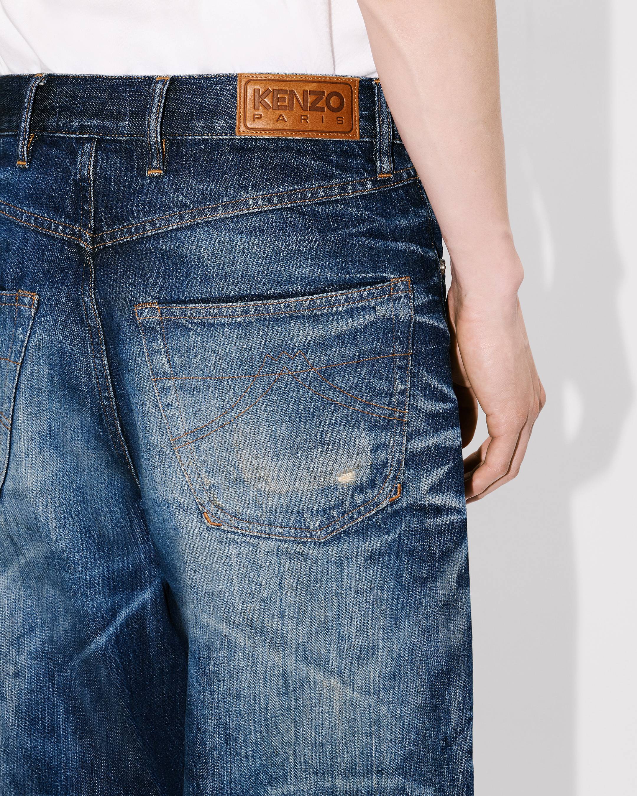 Kenzo Turn Up Wide Fit Jeans In Japanese Denim