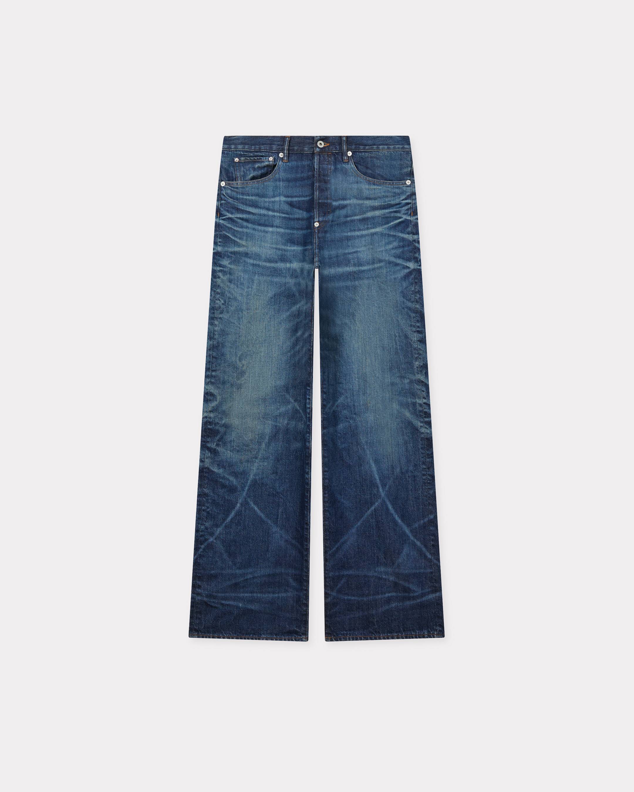 Kenzo Turn Up Wide Fit Jeans In Japanese Denim