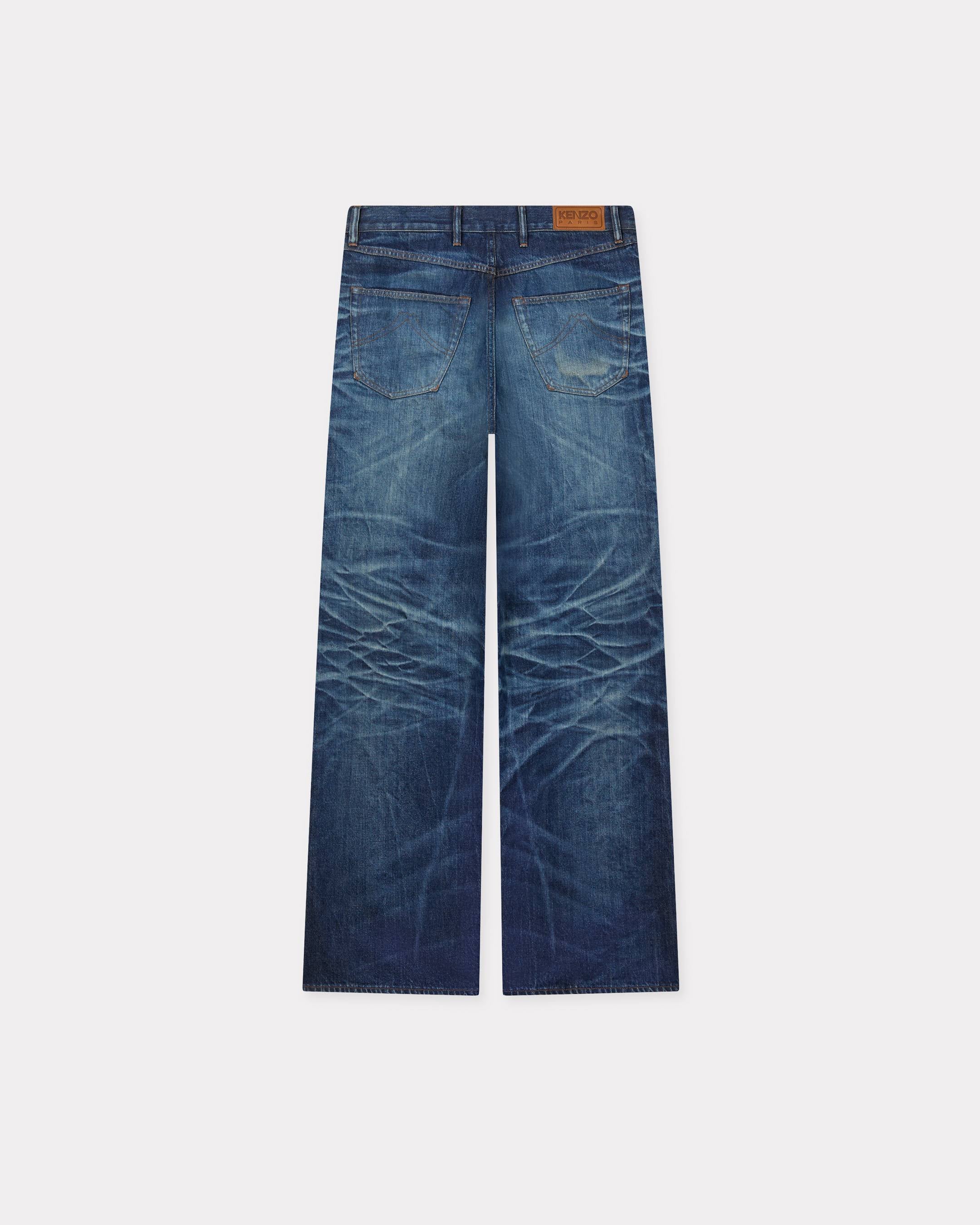 Kenzo Turn Up Wide Fit Jeans In Japanese Denim