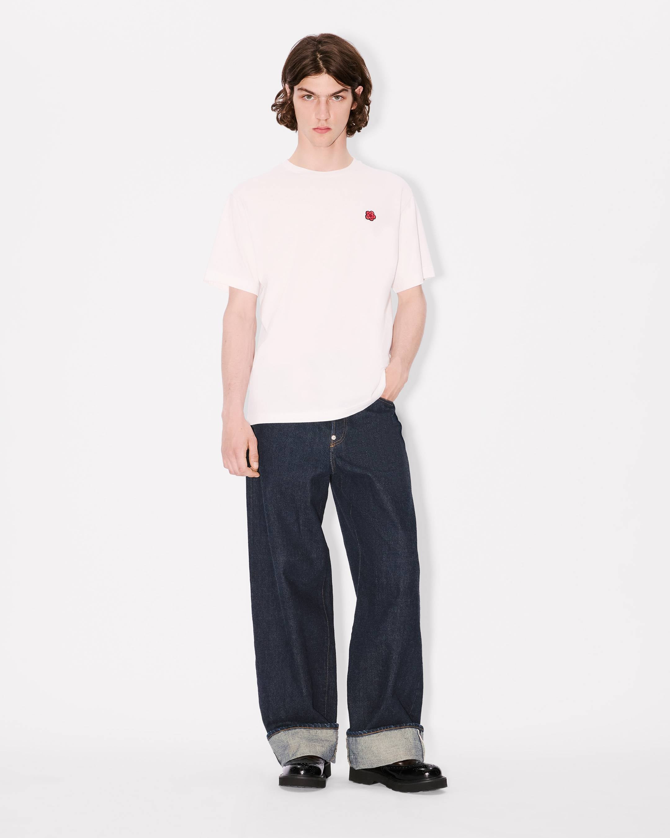 Kenzo Turn Up Wide Fit Jeans In Japanese Denim