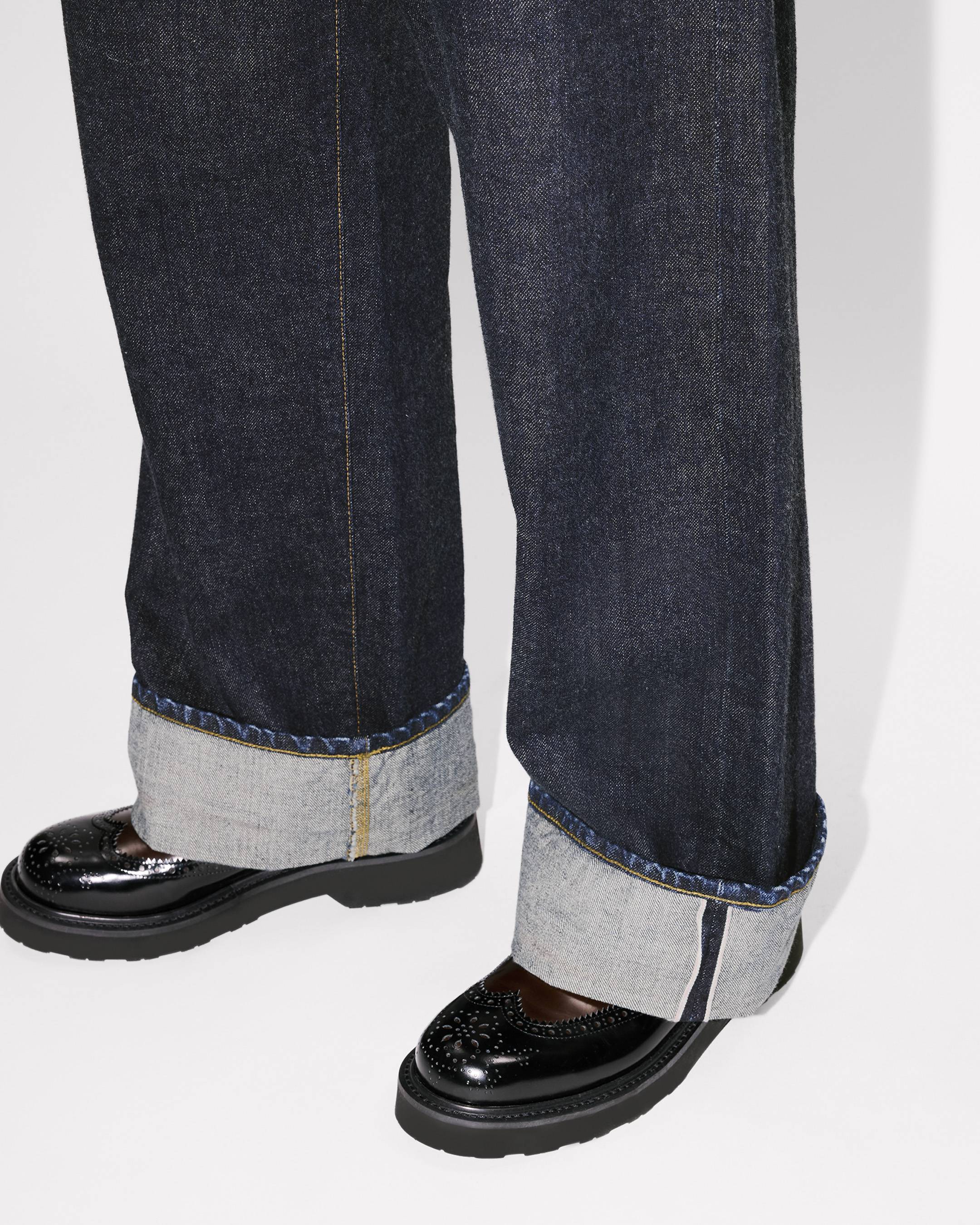 Kenzo Turn Up Wide Fit Jeans In Japanese Denim