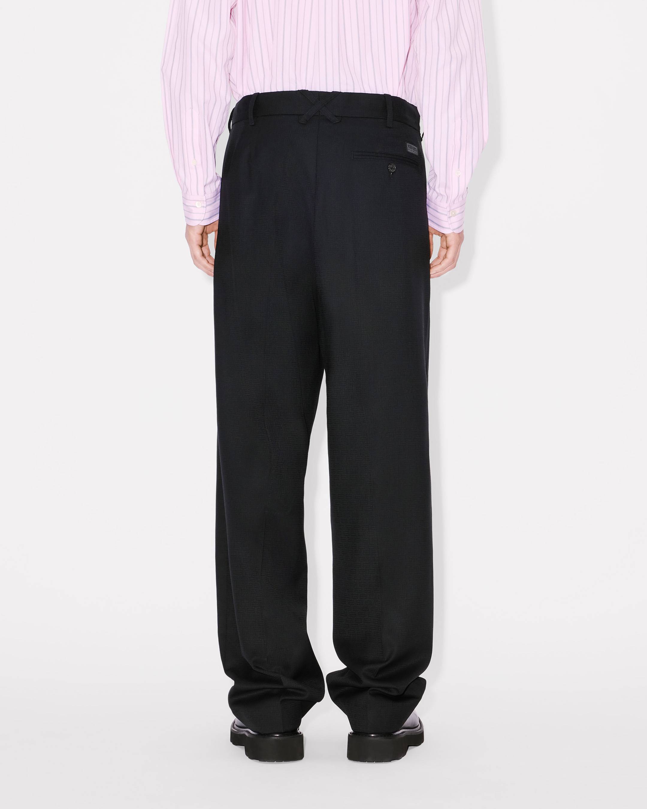 Kenzo Weave Pleated Tailored Pants In Wool Jacquard