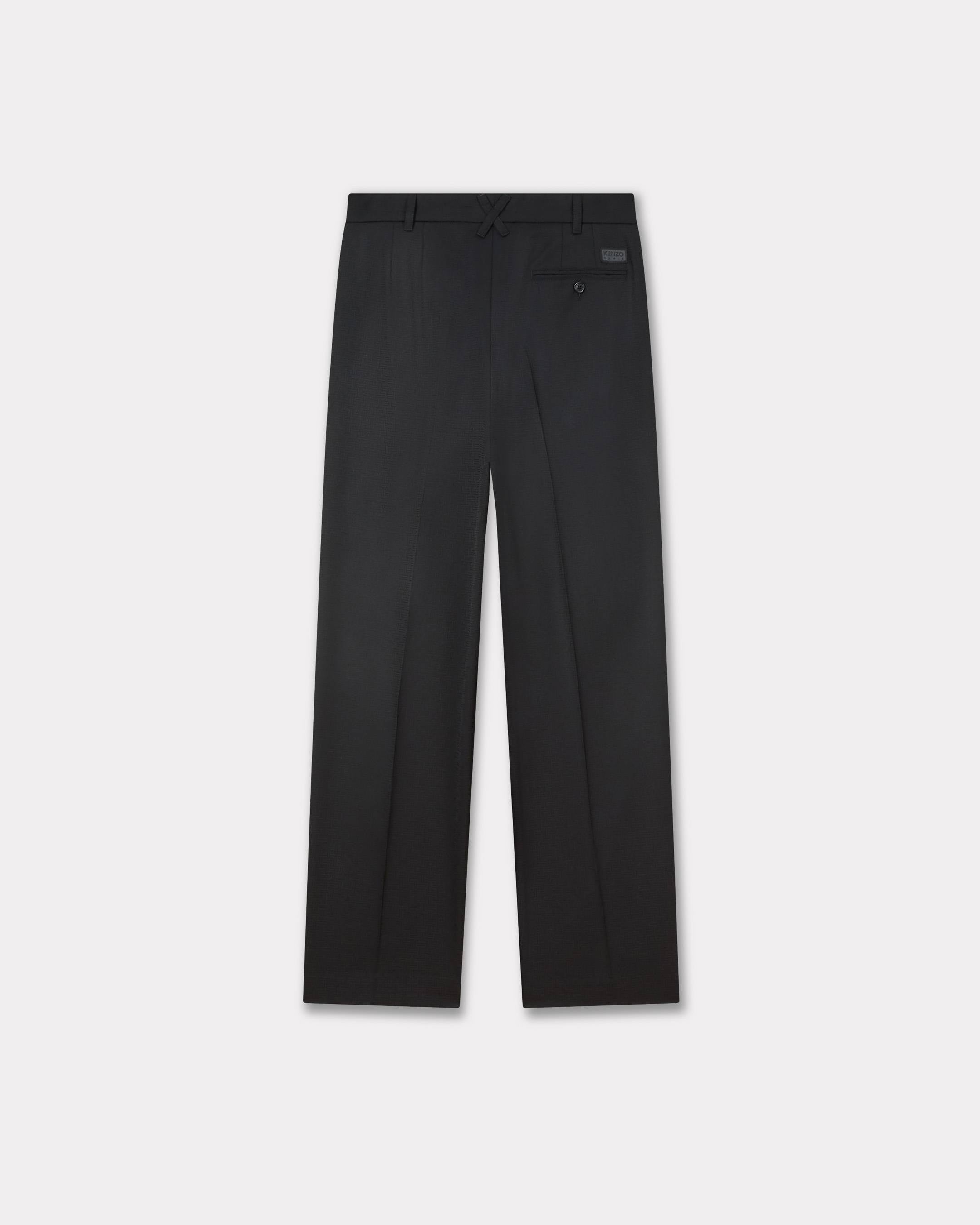 Kenzo Weave Pleated Tailored Pants In Wool Jacquard