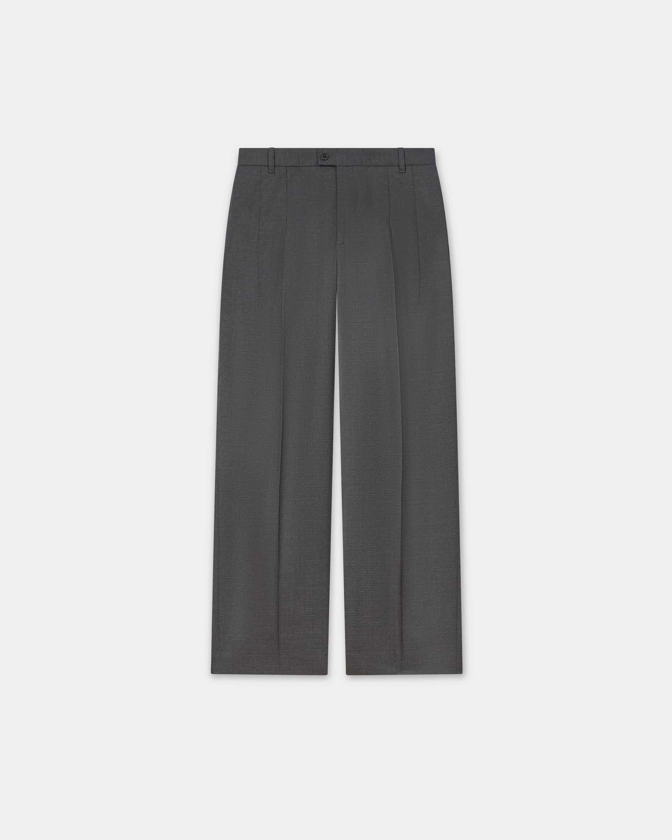 Kenzo Weave Straight Tailored Pants In Wool Jacquard