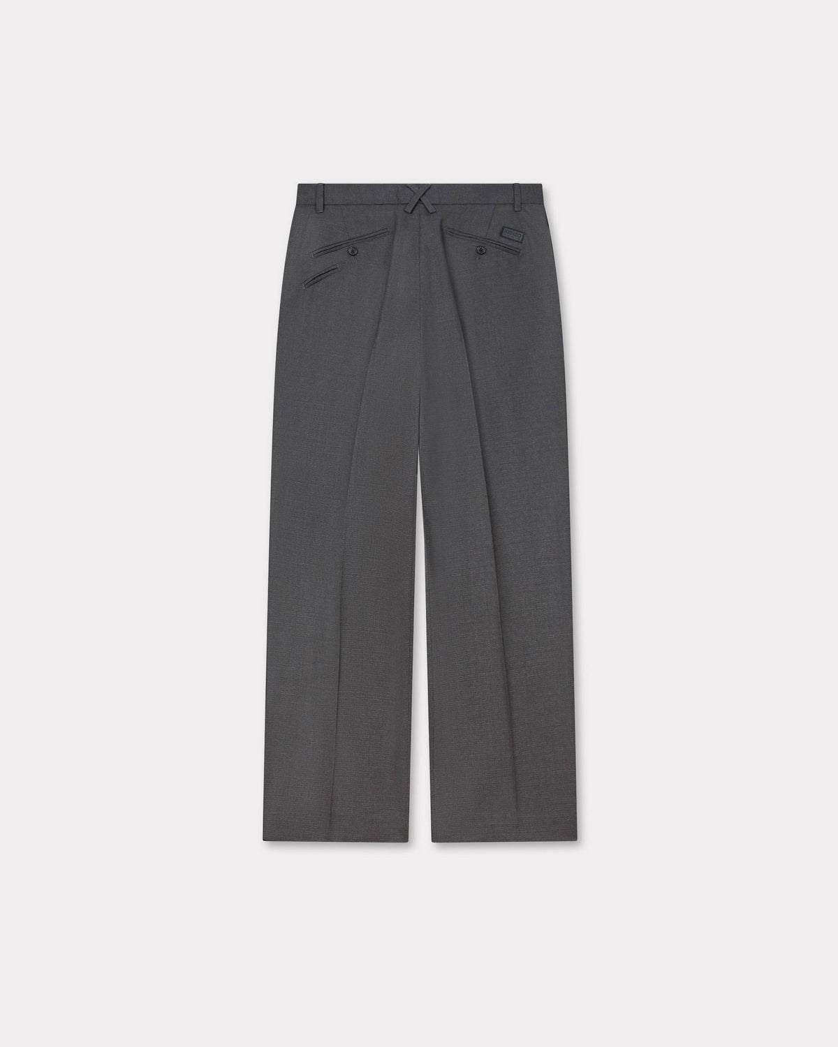 Kenzo Weave Straight Tailored Pants In Wool Jacquard