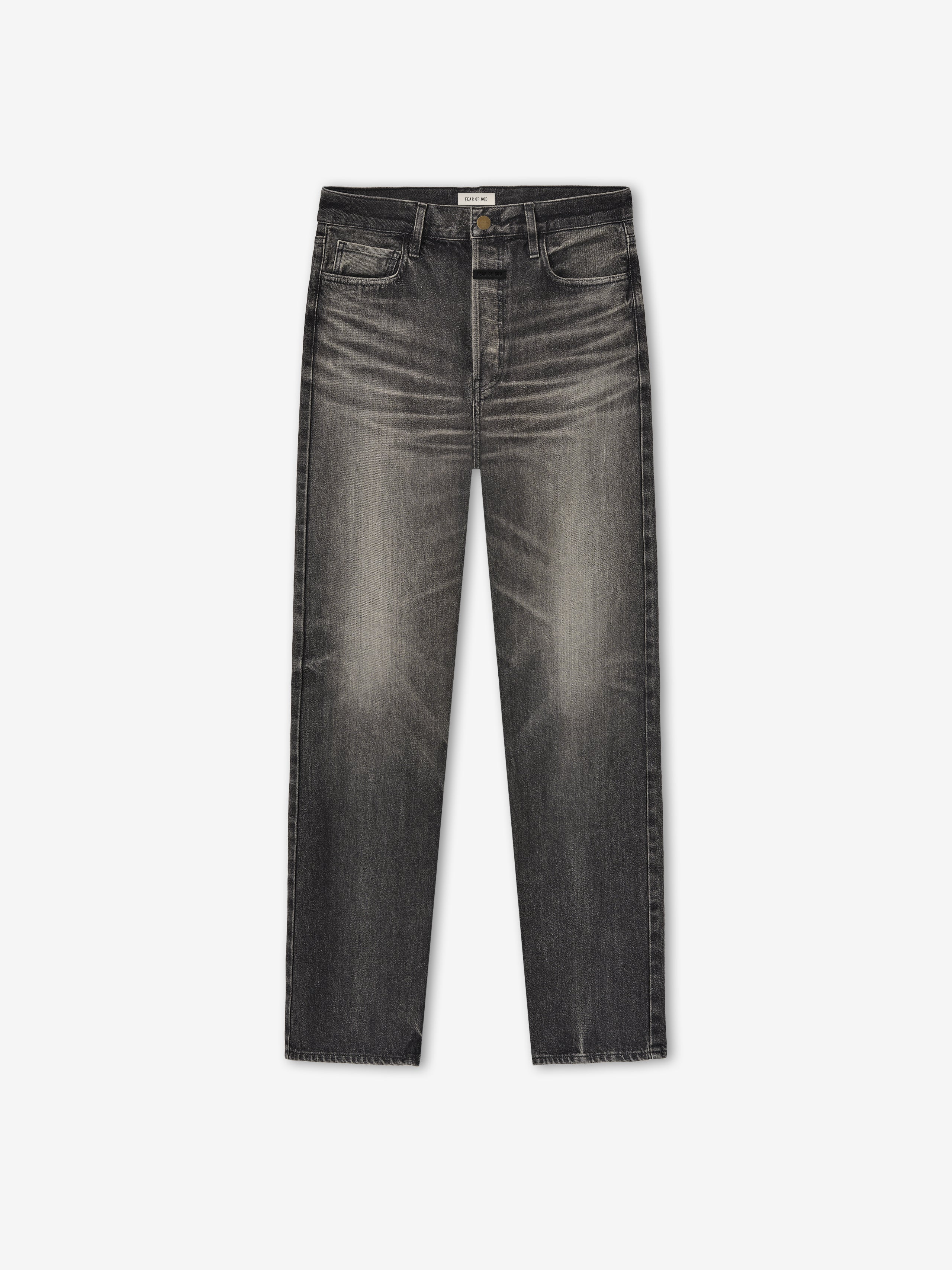 Essentials Straight 5 Pocket Jean Worn Black