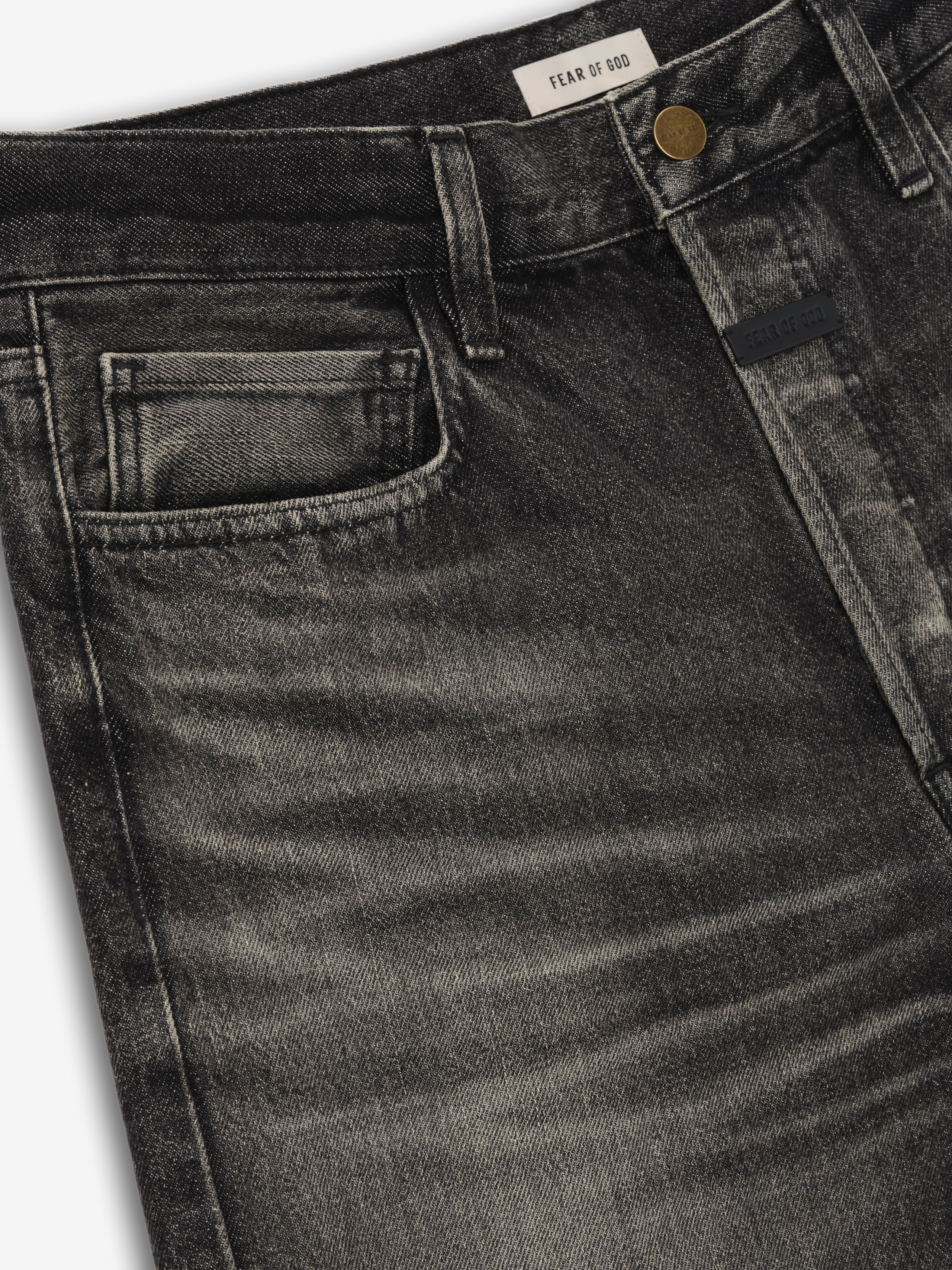 Essentials Straight 5 Pocket Jean Worn Black