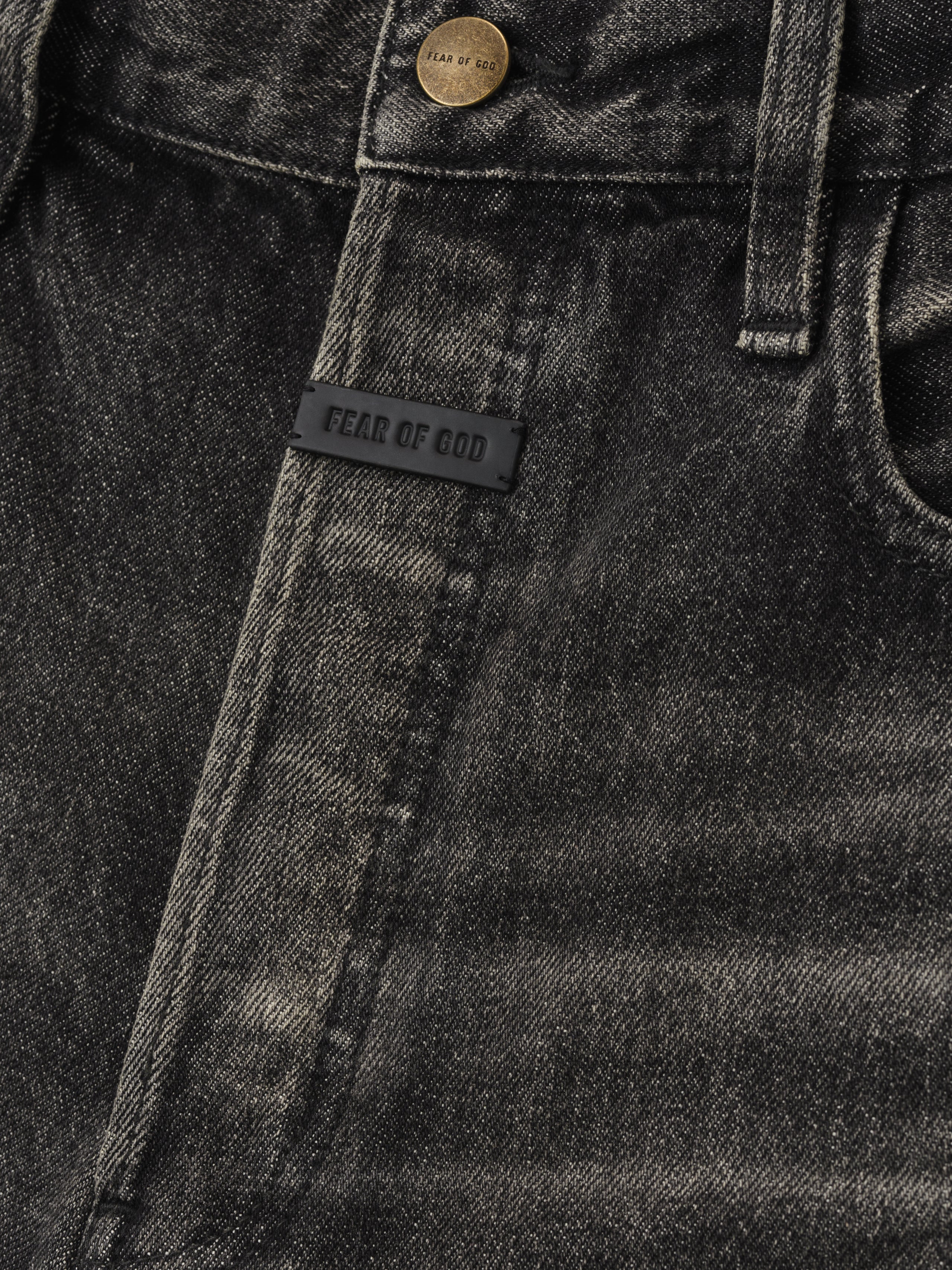 Essentials Straight 5 Pocket Jean Worn Black