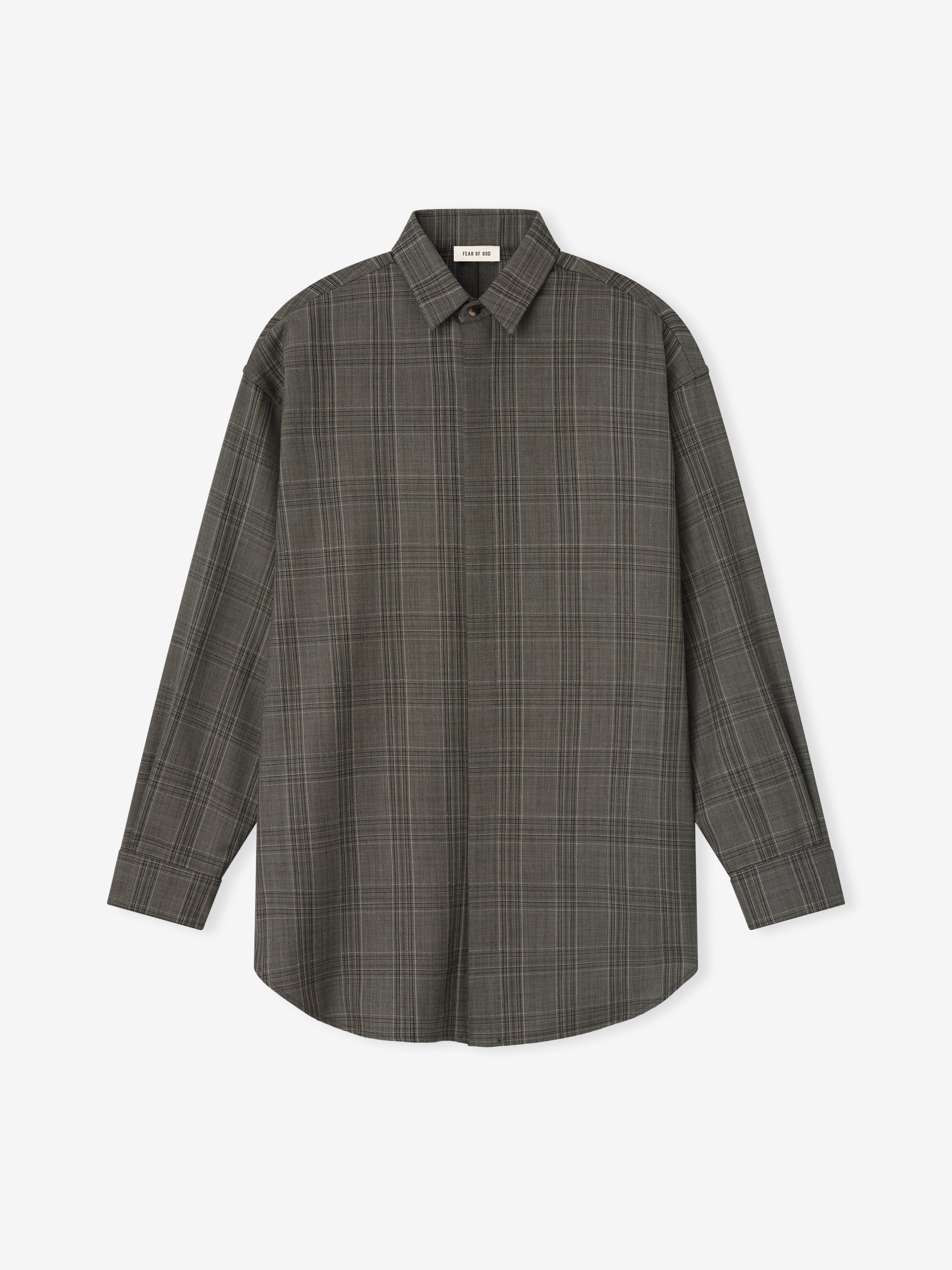 Essentials Wool Relaxed Classic Shirt Flint Tartan