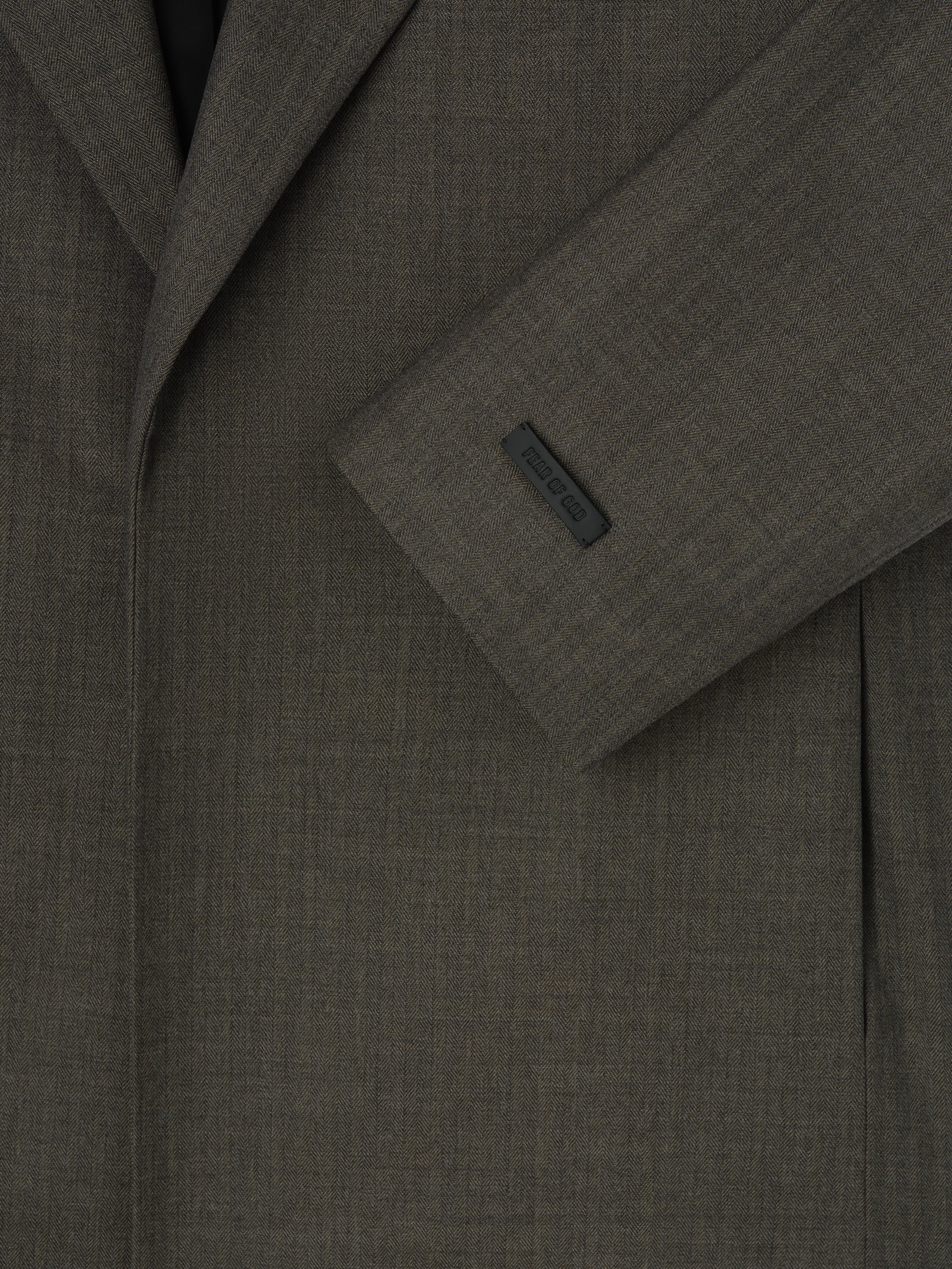 Essentials Chevron Wool Single Breasted Blazer Iron Chevron