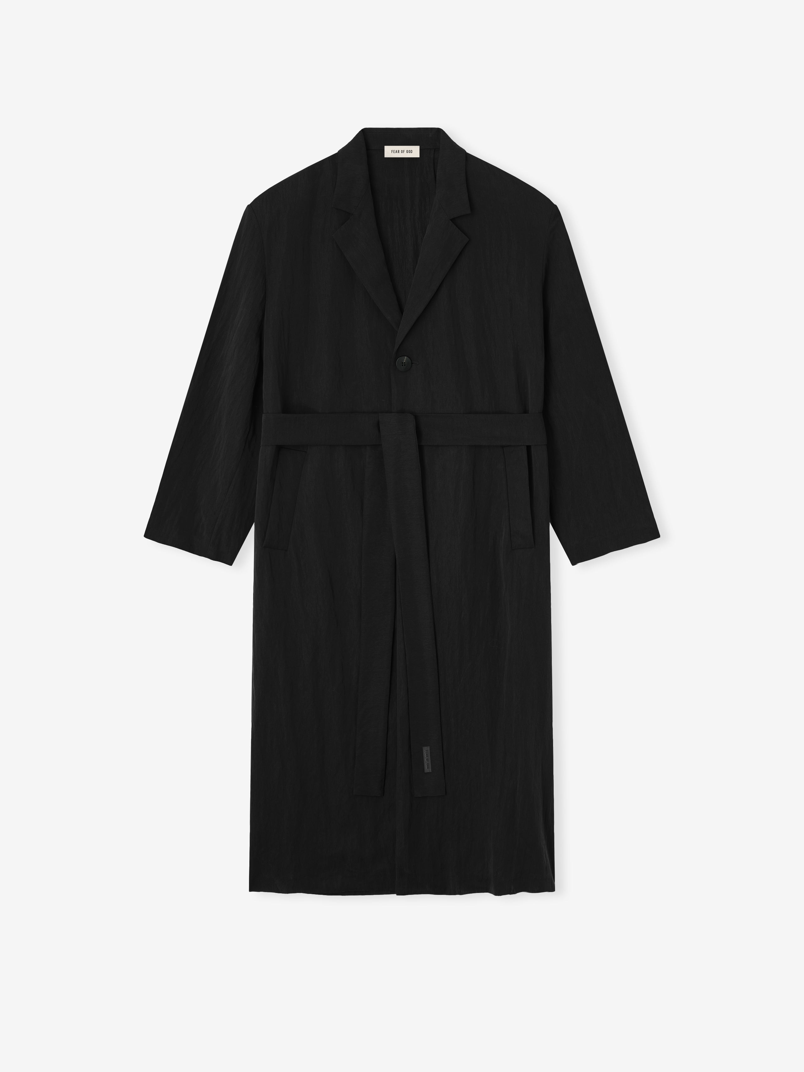Essentials Tencel Nylon Classic Unlined Overcoat Black