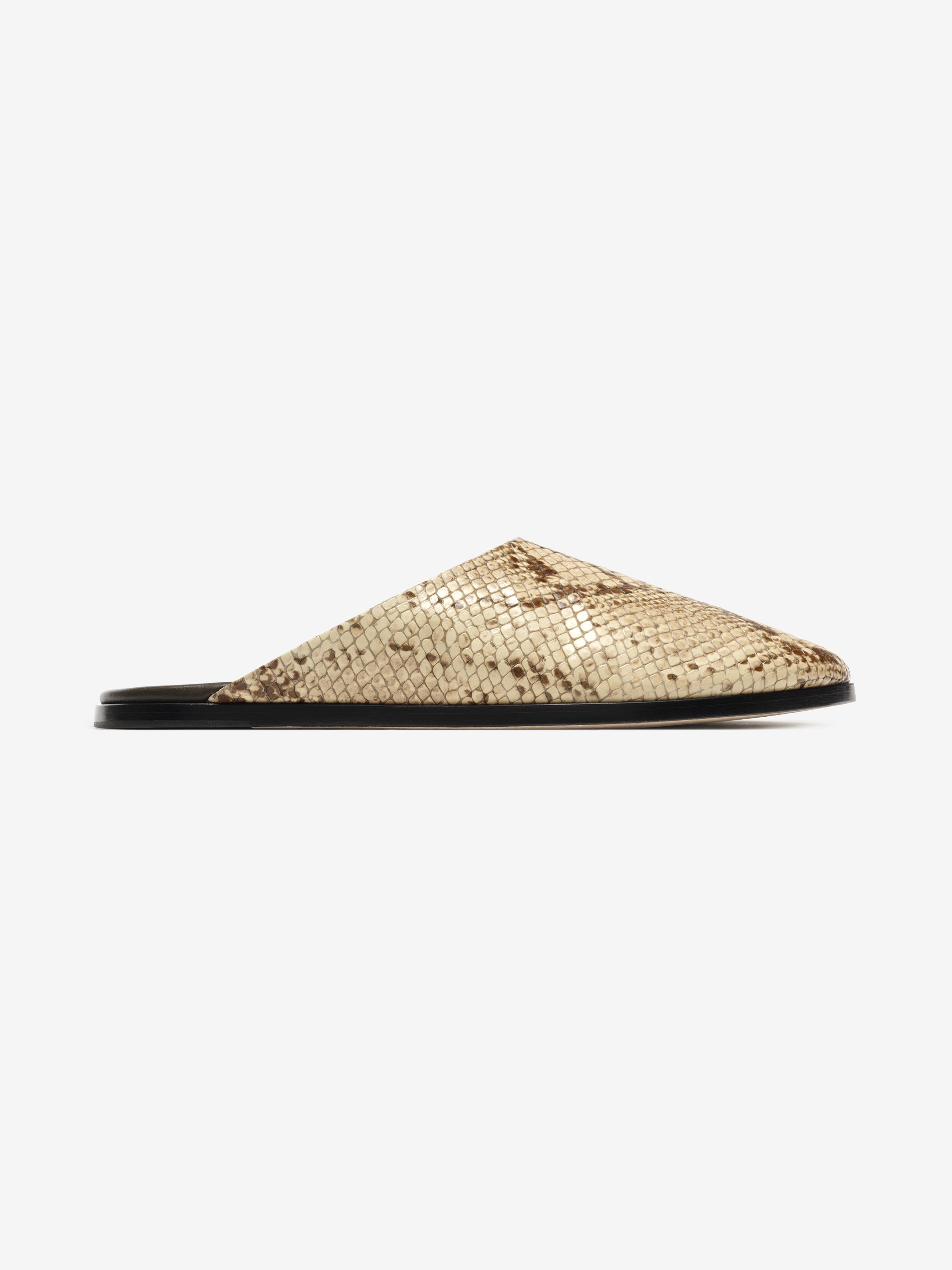 Essentials Snakeskin Embossed Slide Oat