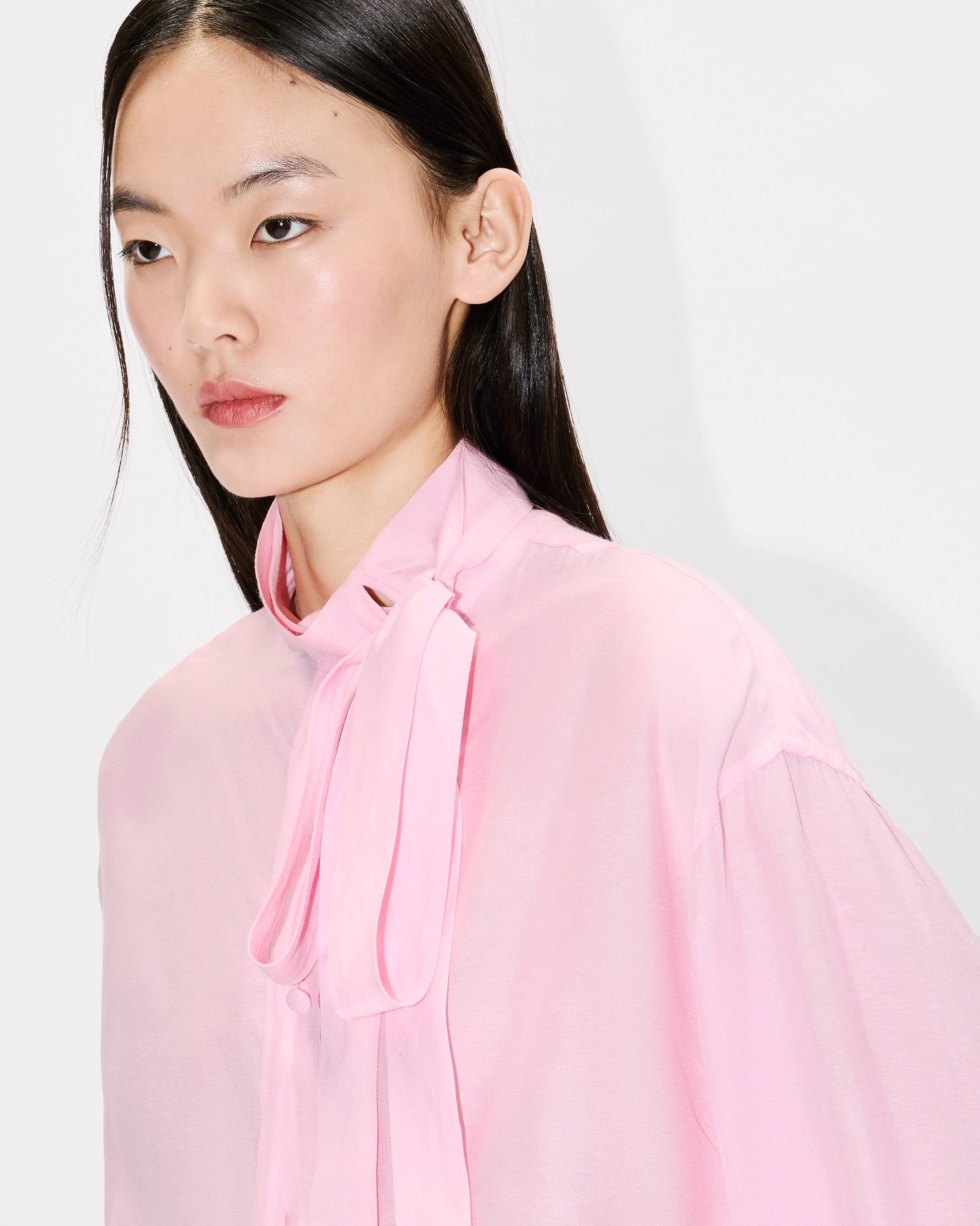 Kenzo Oversized Bow Shirt In Mixed Silk Women's