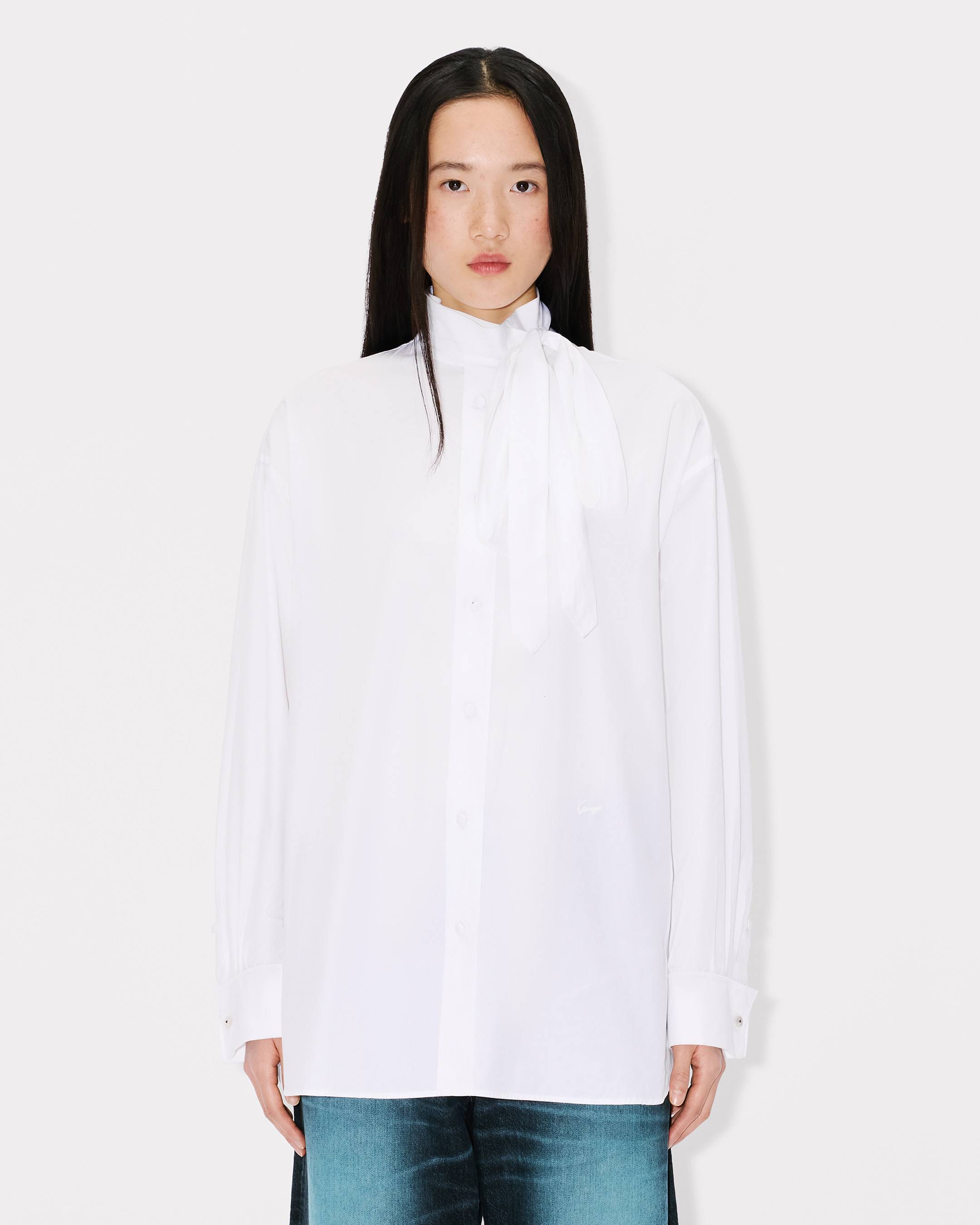 Kenzo Oversized Bow Shirt In Cotton Women's