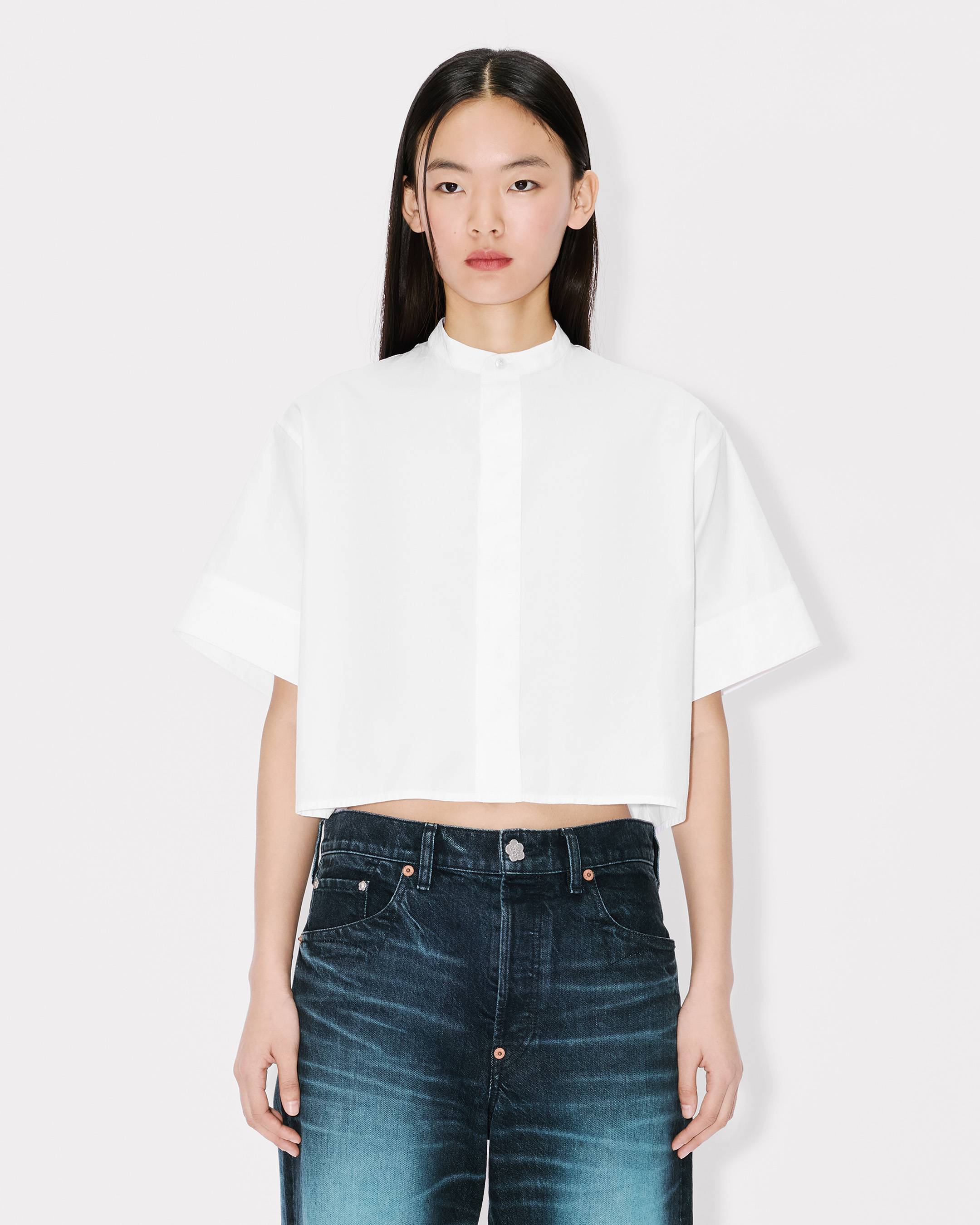 Kenzo Short Sleeves Shirt In Poplin Cotton Women's