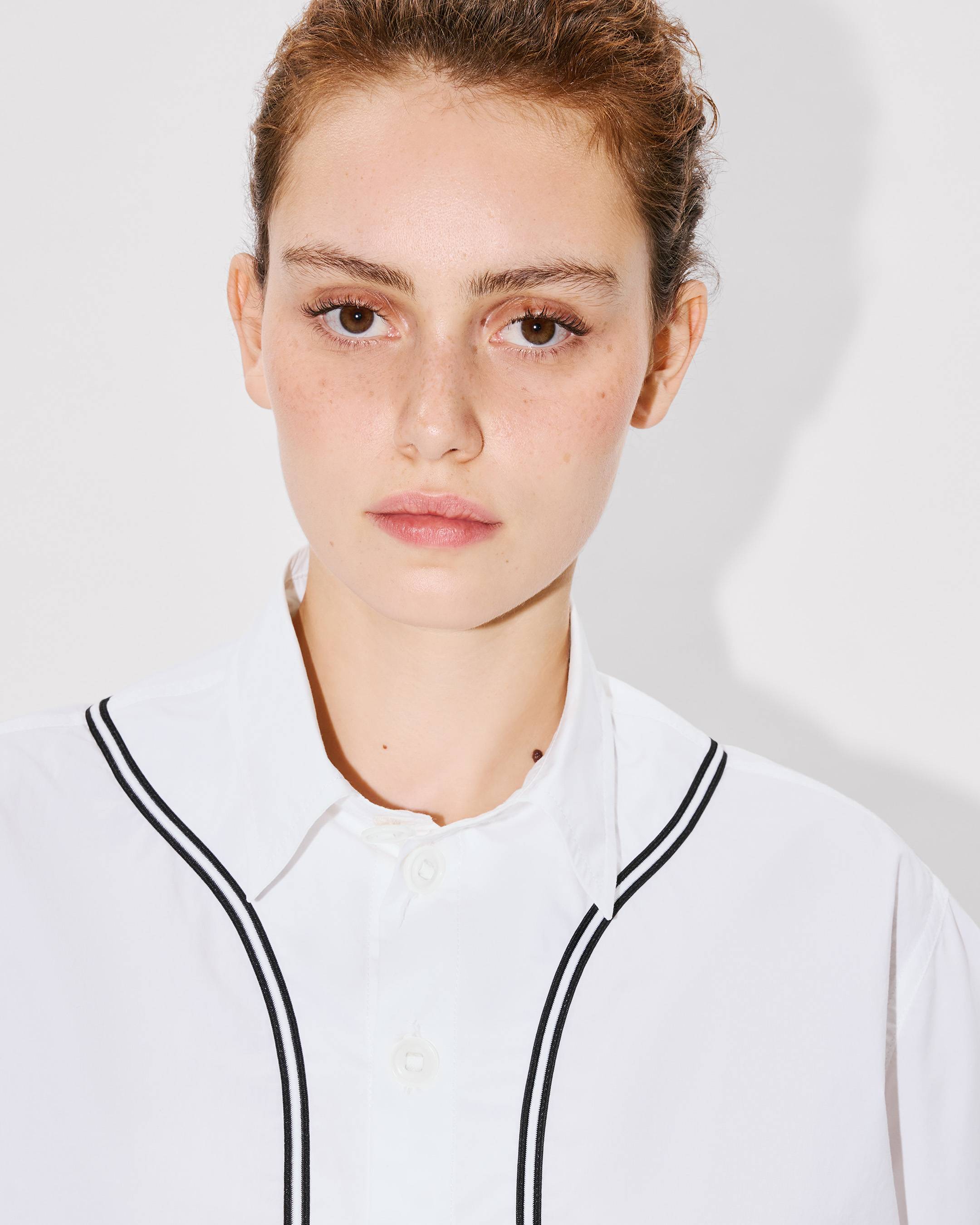 Kenzo Boke Flower 20 Baseball Short Sleeve Shirt In Poplin Cotton Women's