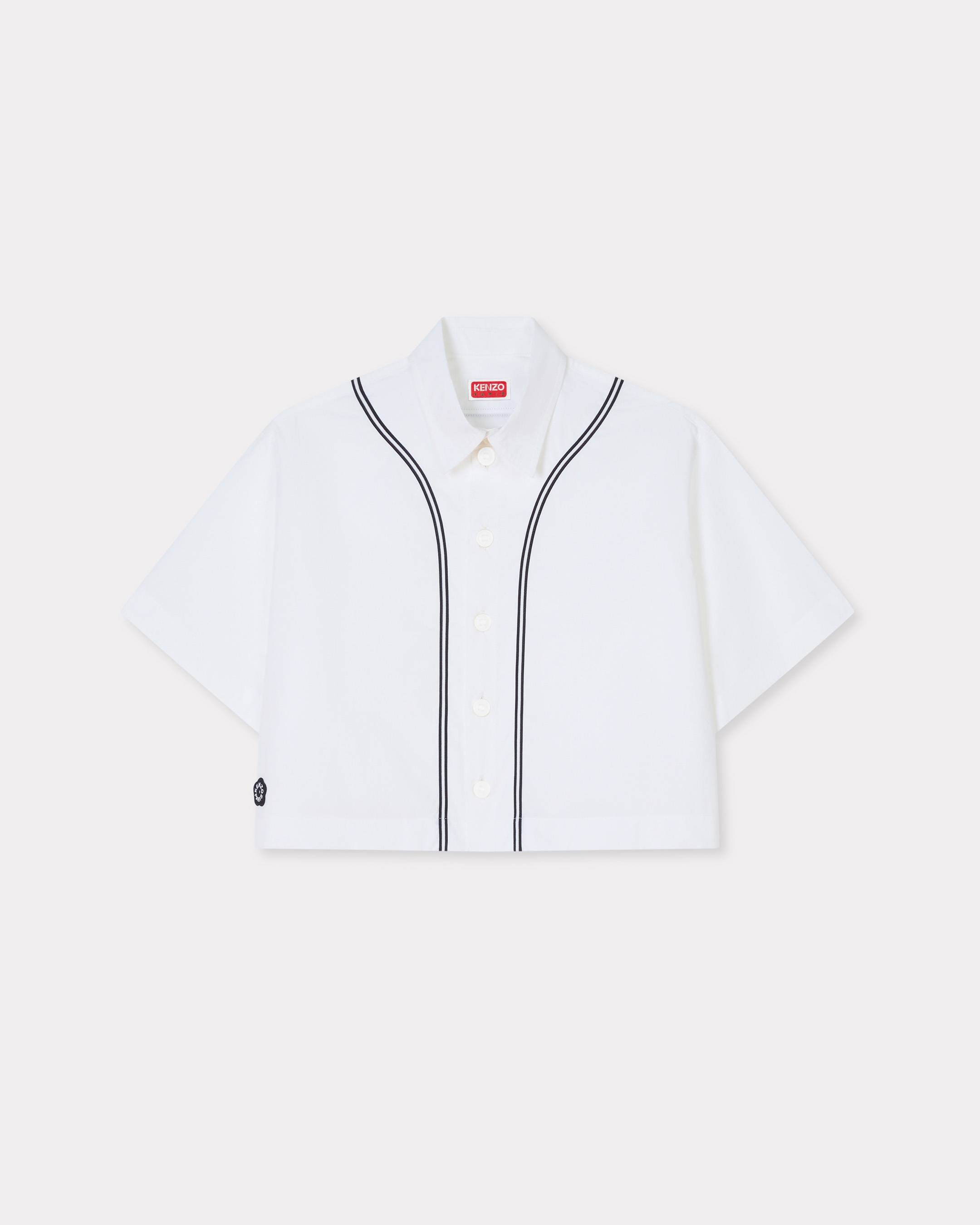 Kenzo Boke Flower 20 Baseball Short Sleeve Shirt In Poplin Cotton Women's