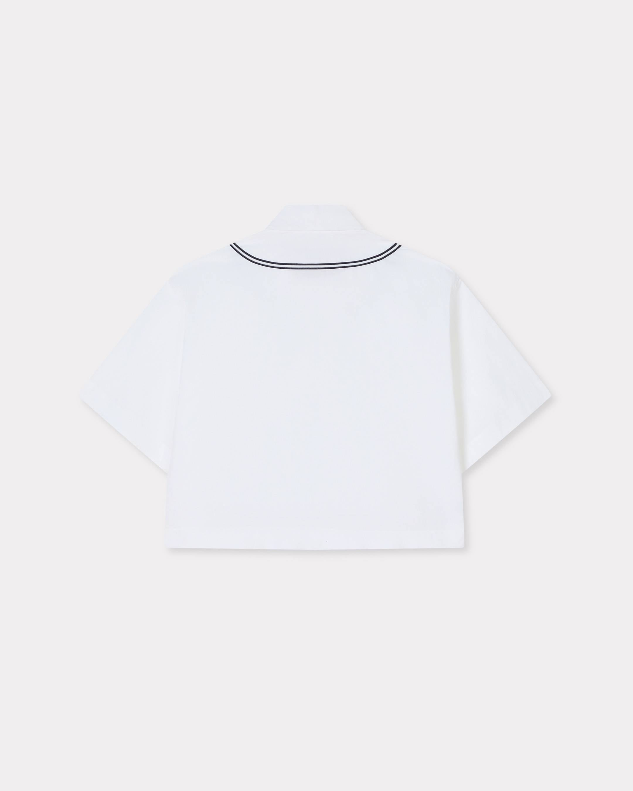 Kenzo Boke Flower 20 Baseball Short Sleeve Shirt In Poplin Cotton Women's