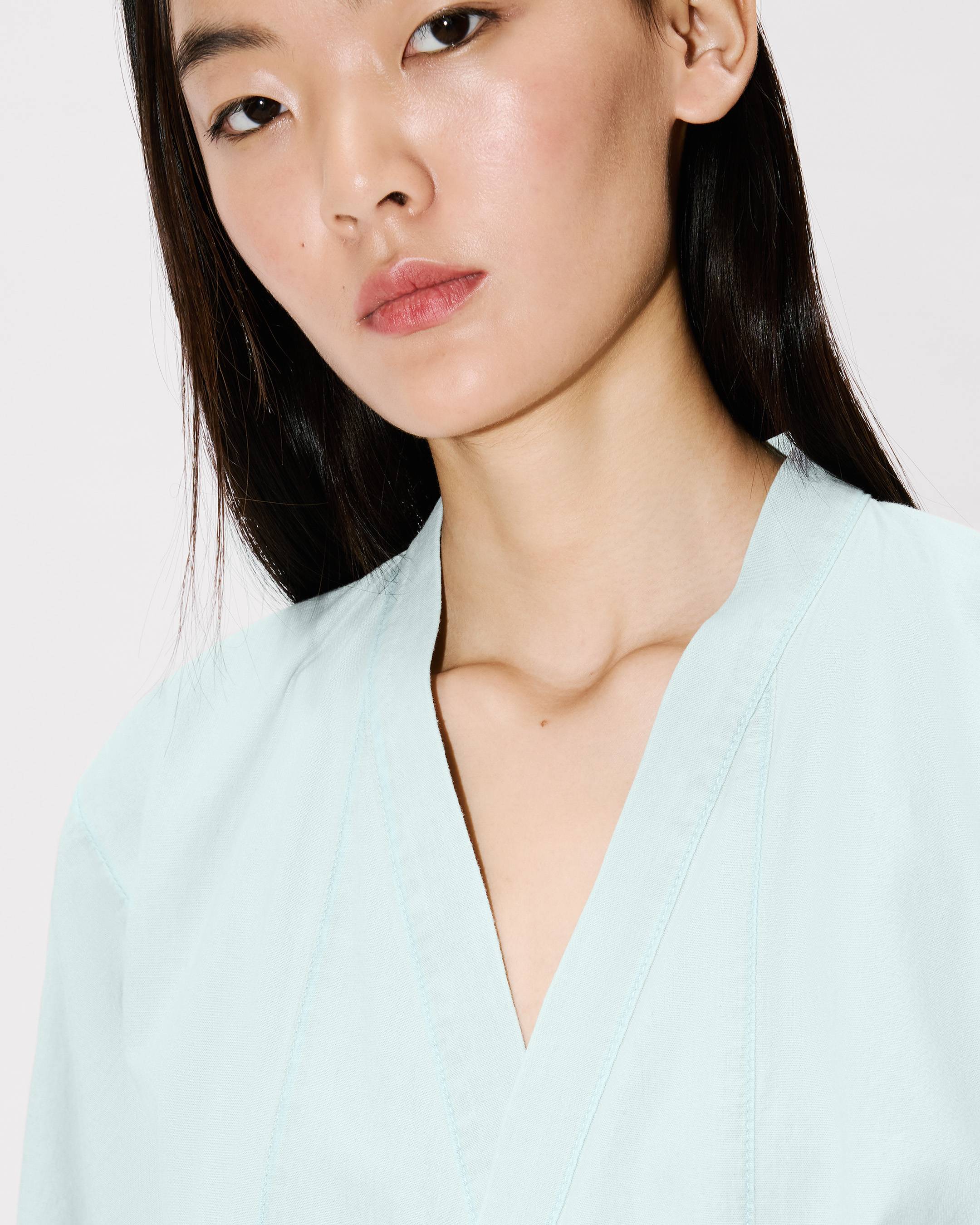 Kenzo Loose Kimono Shirt In Stone Bleach Chambray Women's