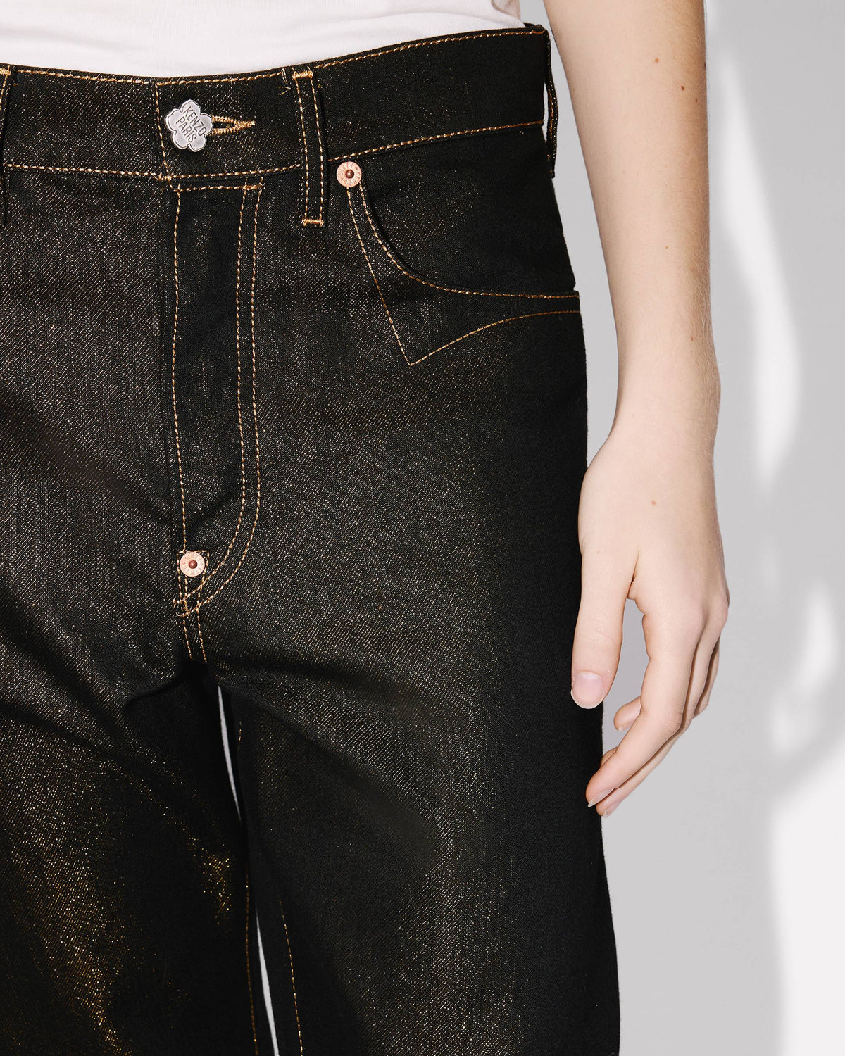 Kenzo Lowwaist Boyfriend Jeans In Lurex Japanese Denim Women's