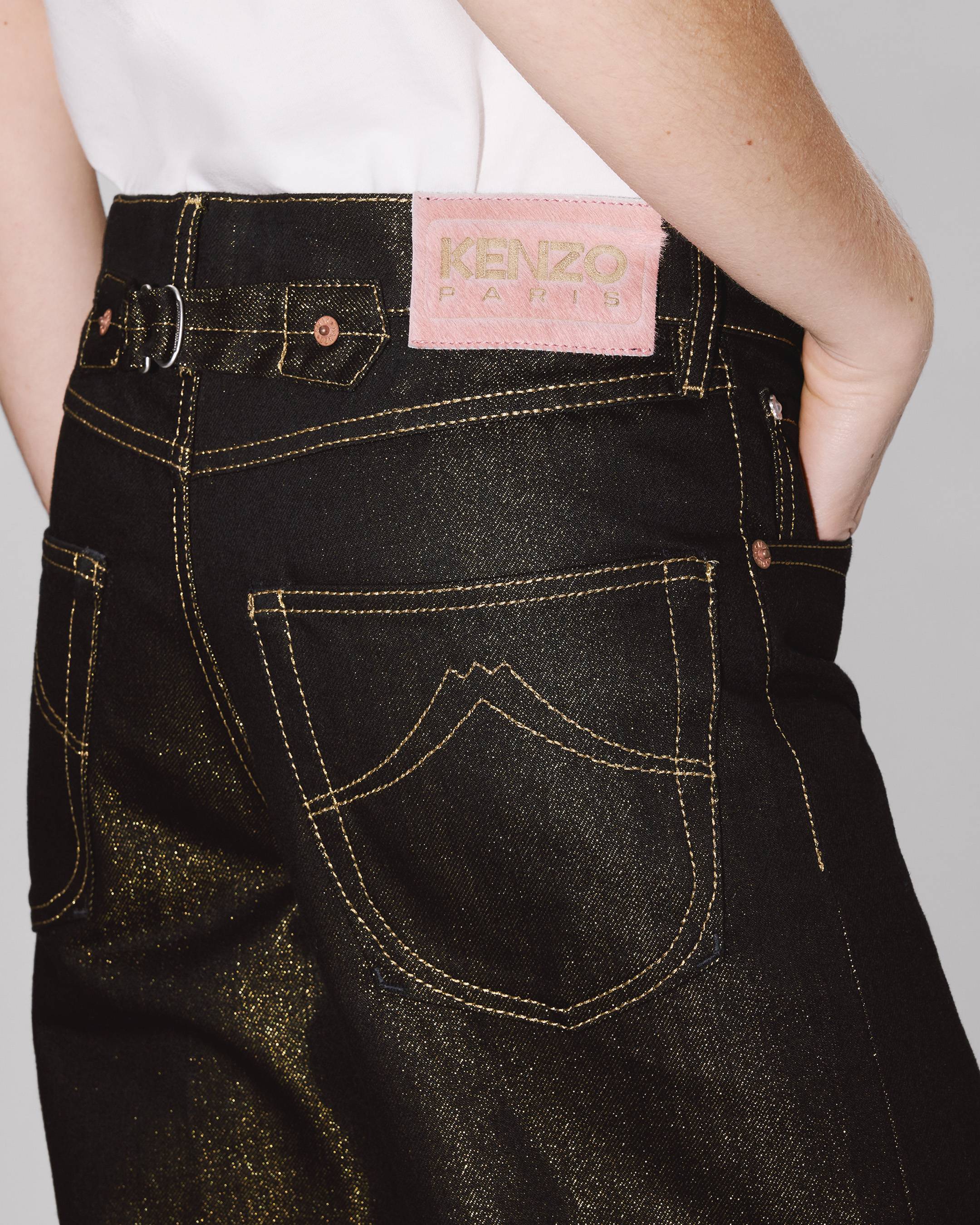 Kenzo Lowwaist Boyfriend Jeans In Lurex Japanese Denim Women's